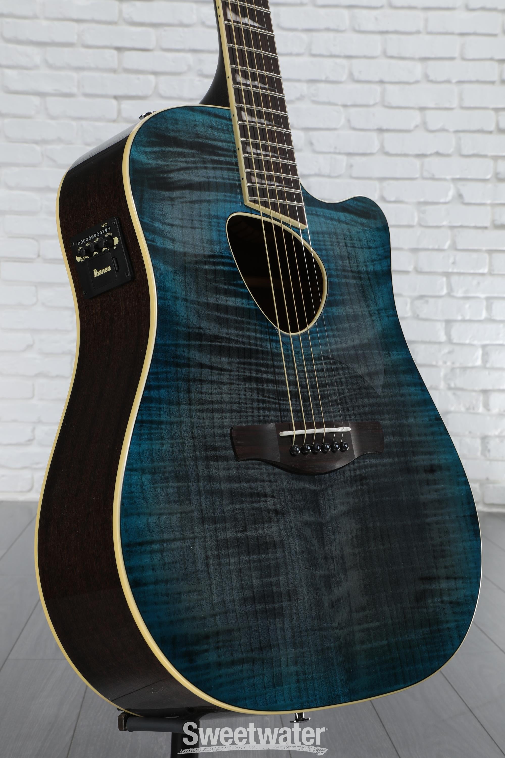 noaレコーダー Ibanez Altstar ALT30FM Acoustic-electric Guitar - Blue Doom