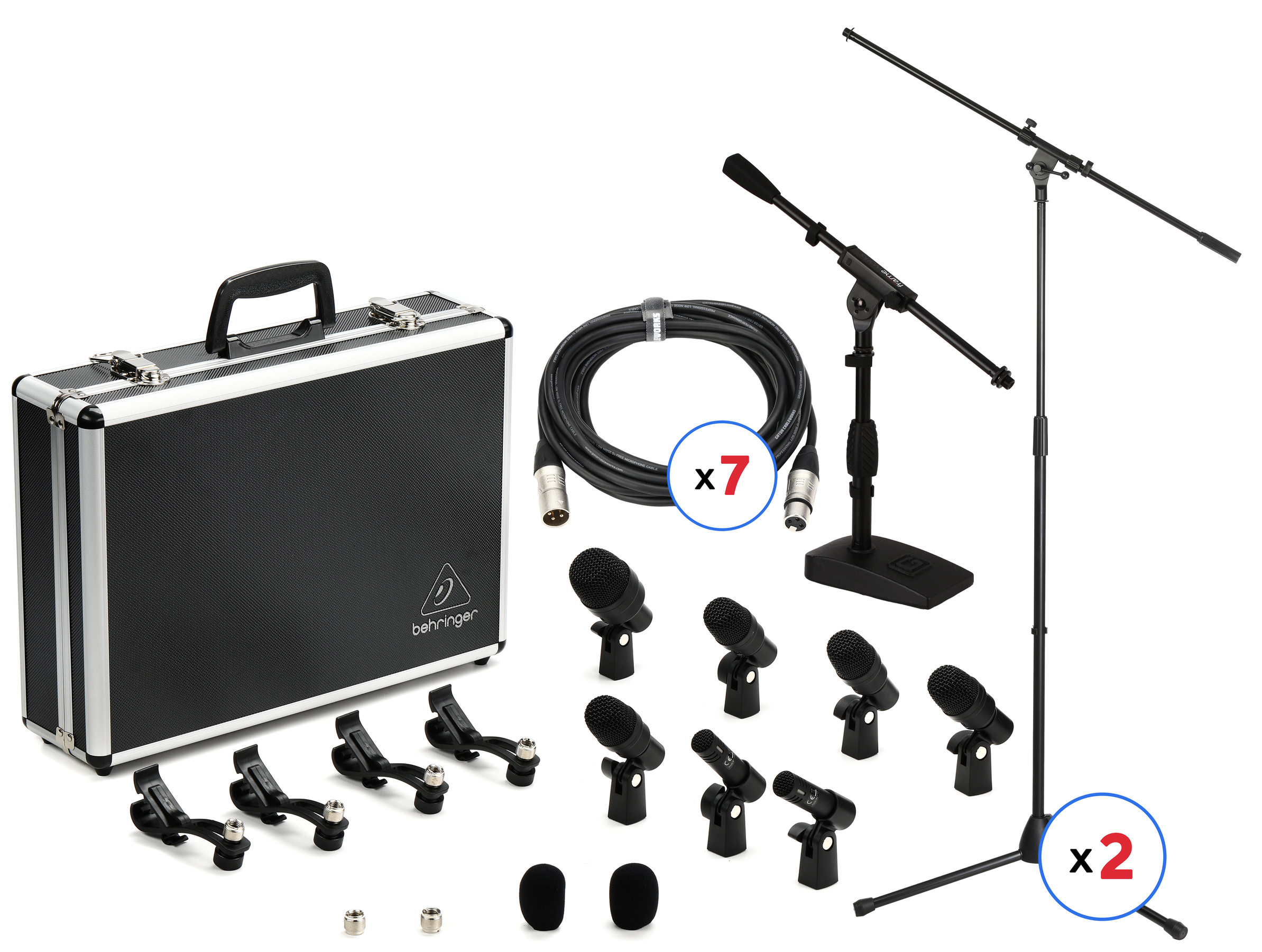 Behringer BC1200 7-piece Drum Microphone Bundle with Stands and