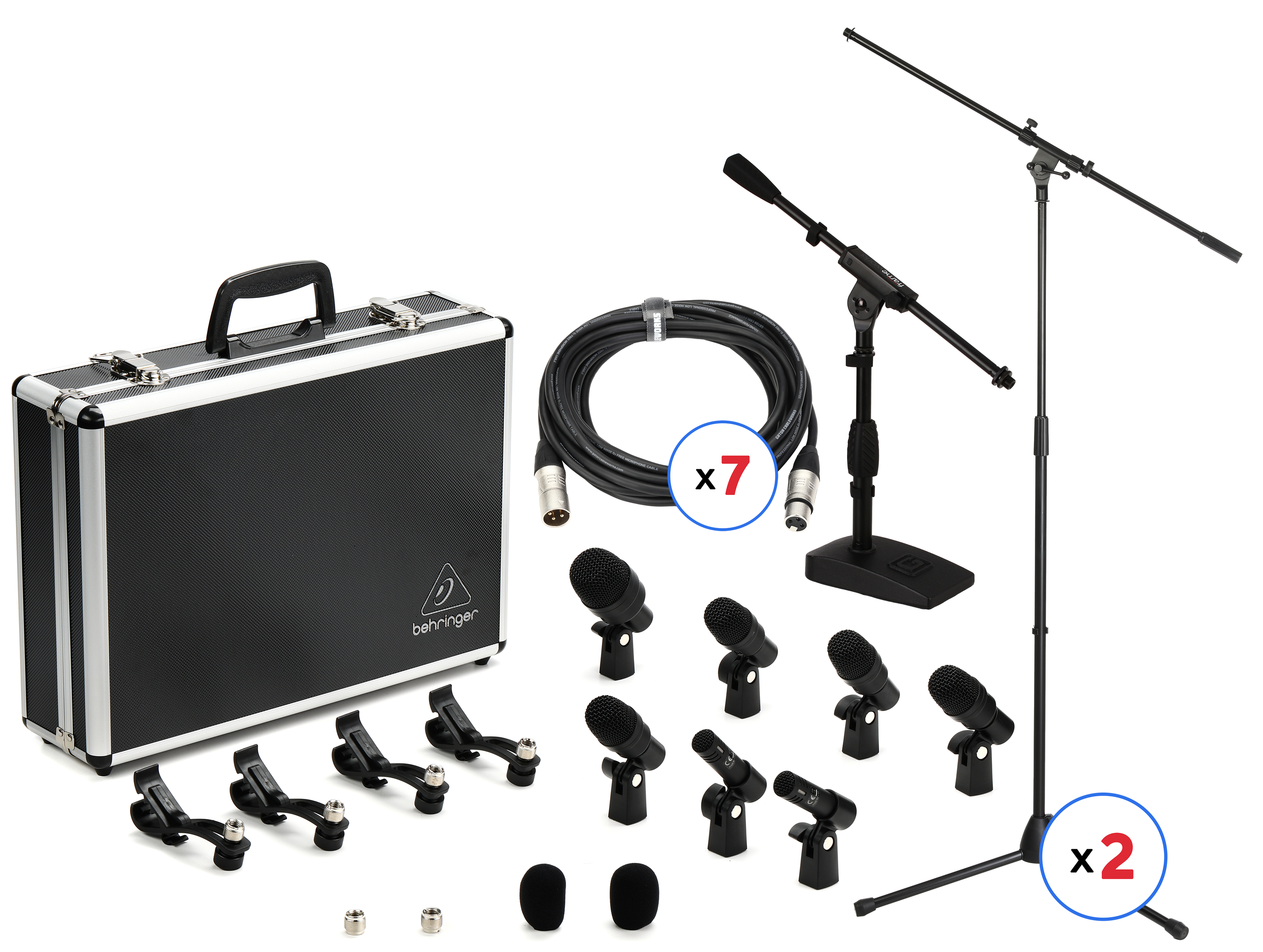 Behringer BC1200 7-piece Drum Microphone Bundle with Stands and