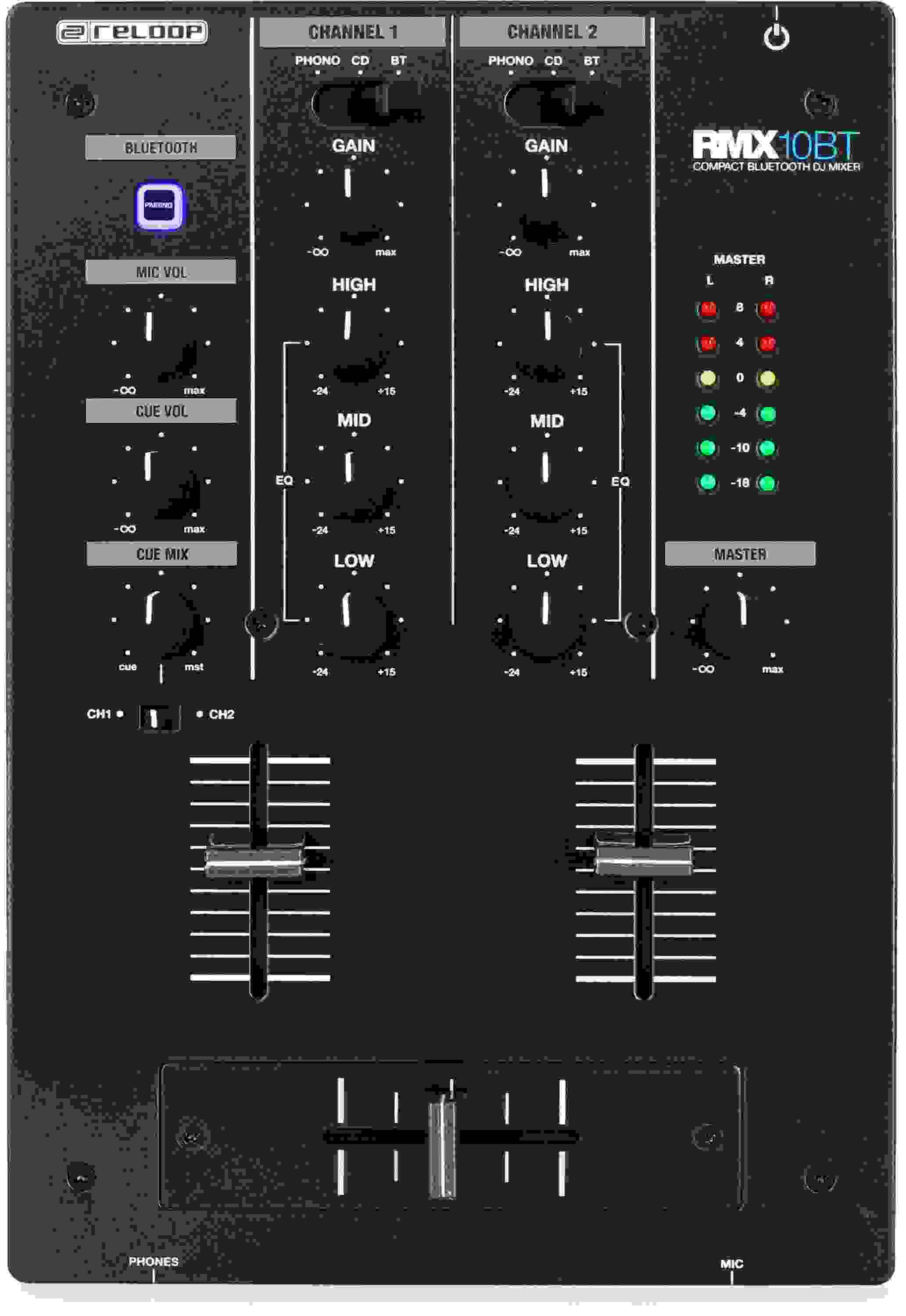 Reloop RMX-10BT Compact DJ Mixer with Bluetooth