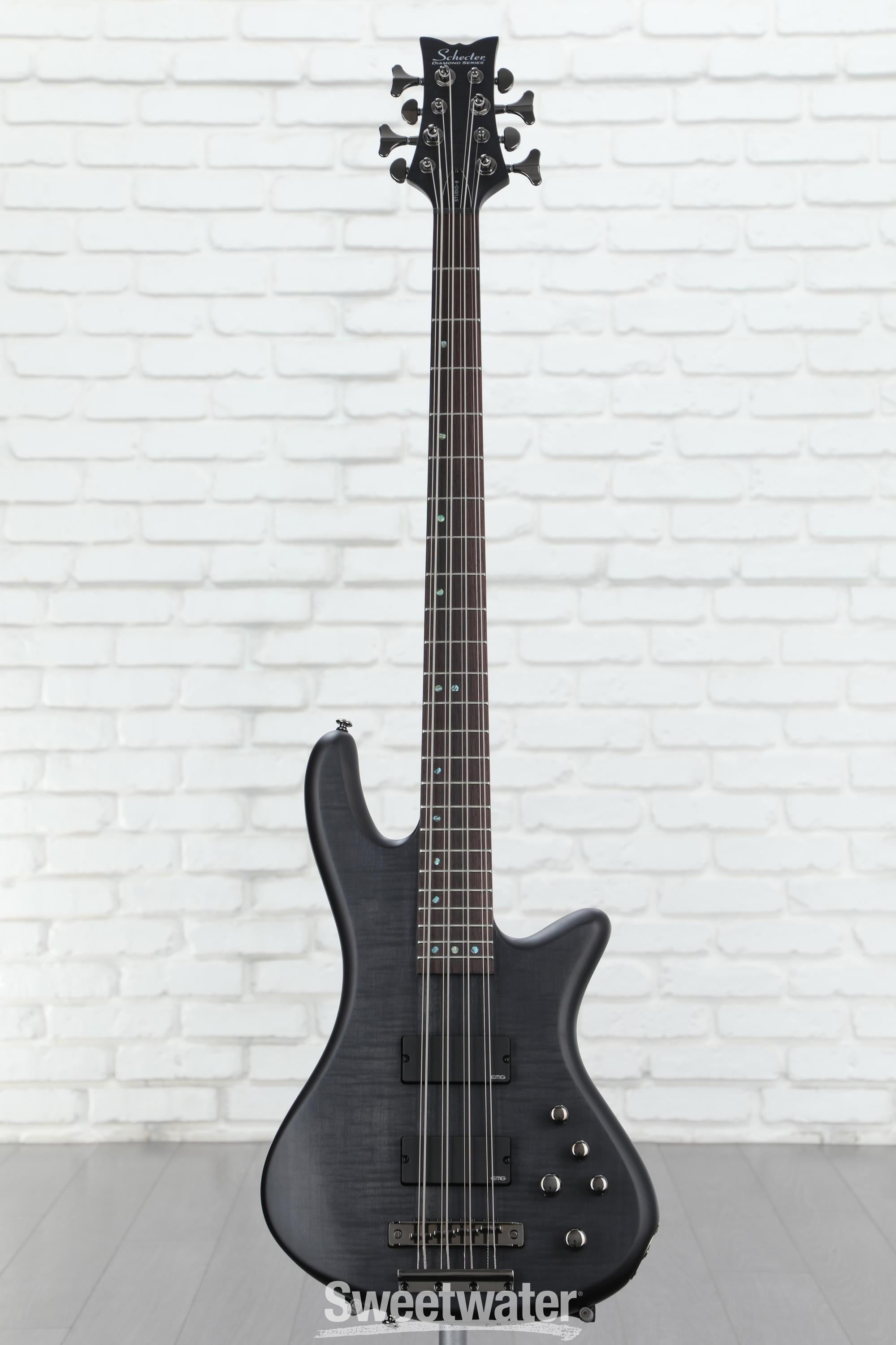 Schecter Stiletto Studio-8 Bass Guitar - See-Thru Black Satin