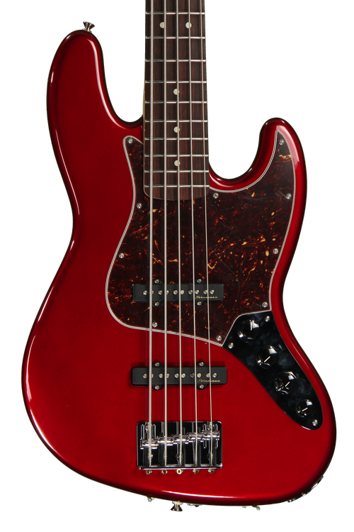 Fender Deluxe Active Jazz Bass V - Candy Apple Red Reviews | Sweetwater