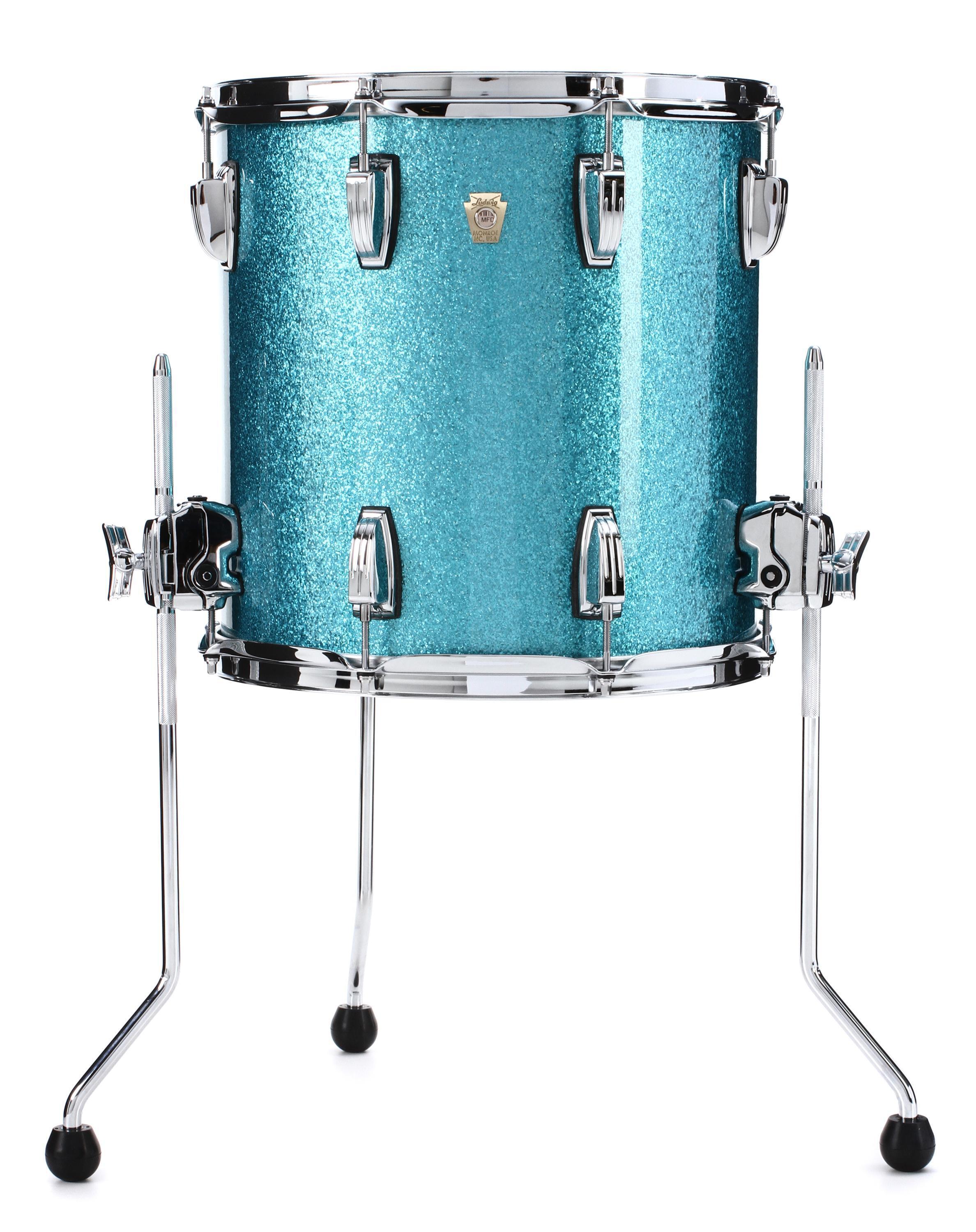 Ludwig Classic Maple Floor Tom 14 X 14 Teal Sparkle Sweetwater