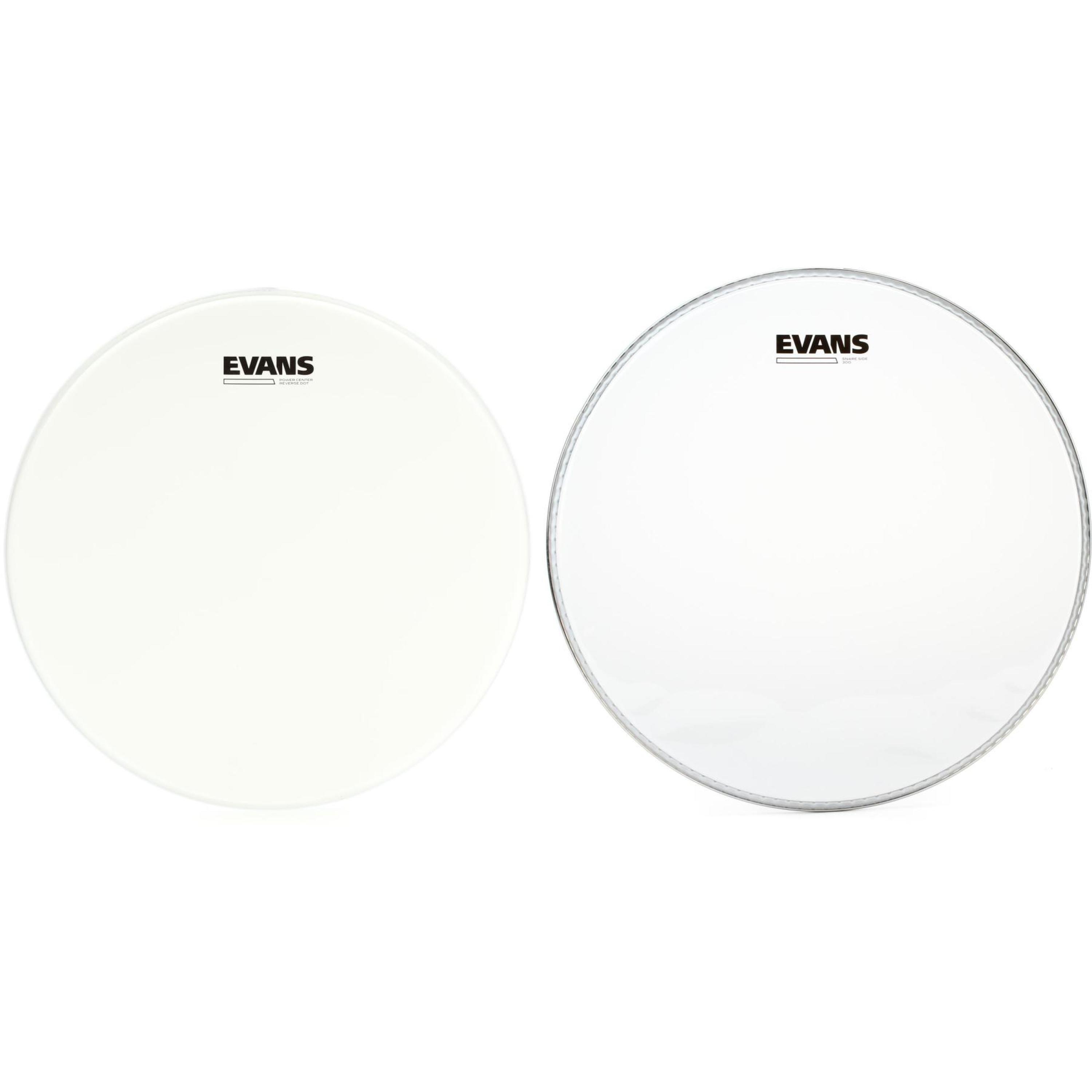 Pelle Per Rullante Evans Power Center 14'' - Con Rinforzo Circolare, Per Suono Focalizzato E Durevole