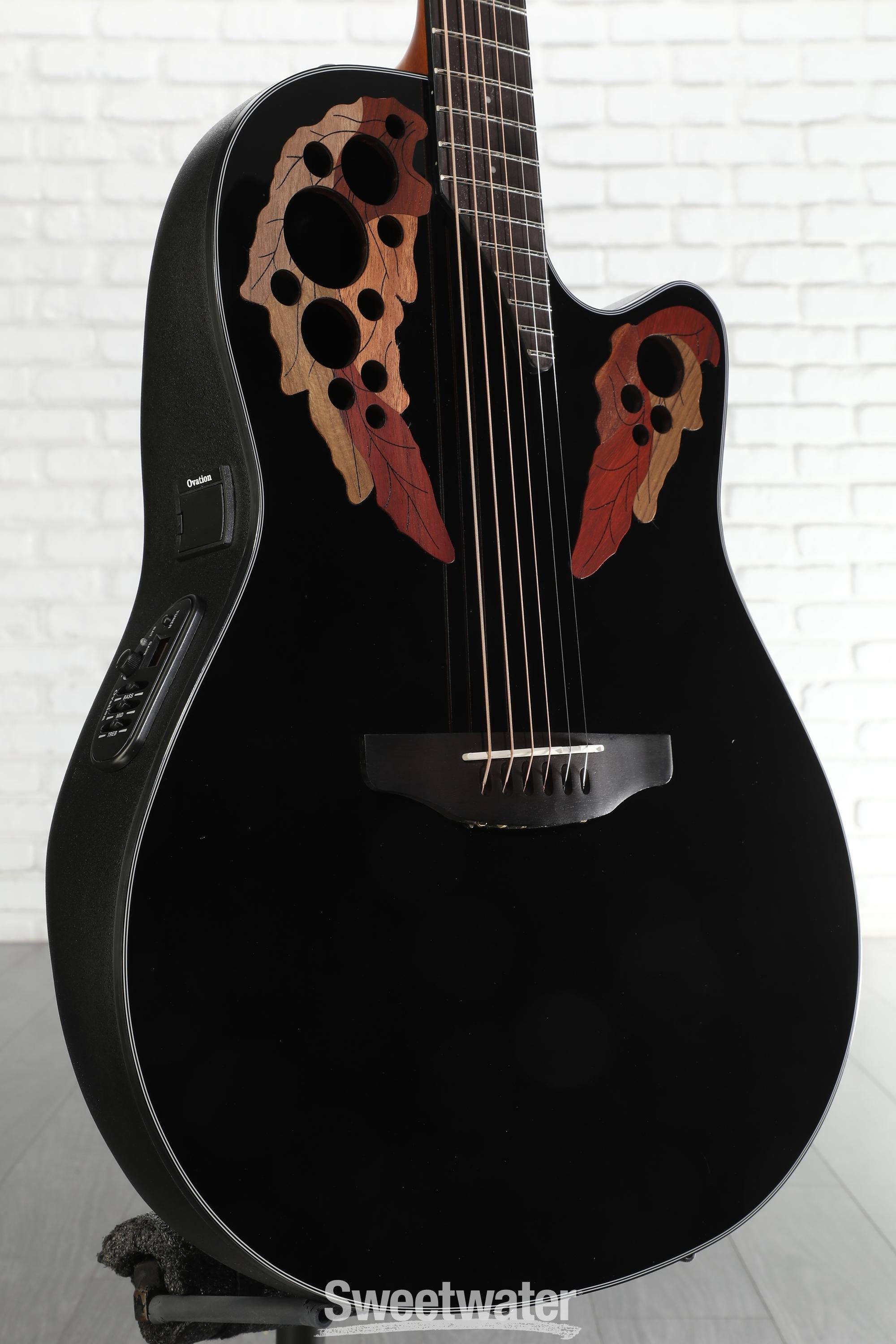 Ovation Elite Celebrity Mid-Depth Acoustic-Electric Guitar - Black