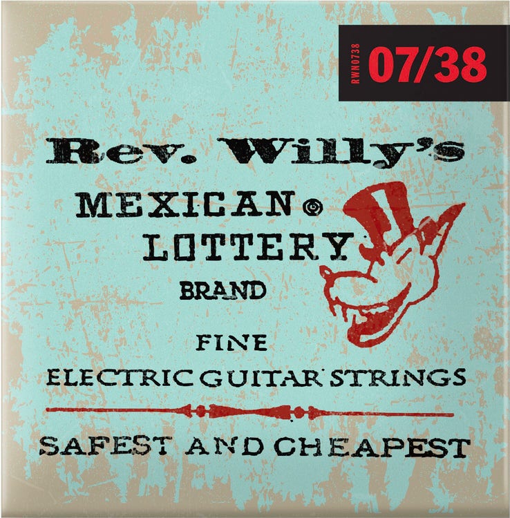 Brand Super RWN0738 Sweetwater Guitar Strings .007-.038 Electric | Fine Dunlop Willy\'s - Rev. Lottery
