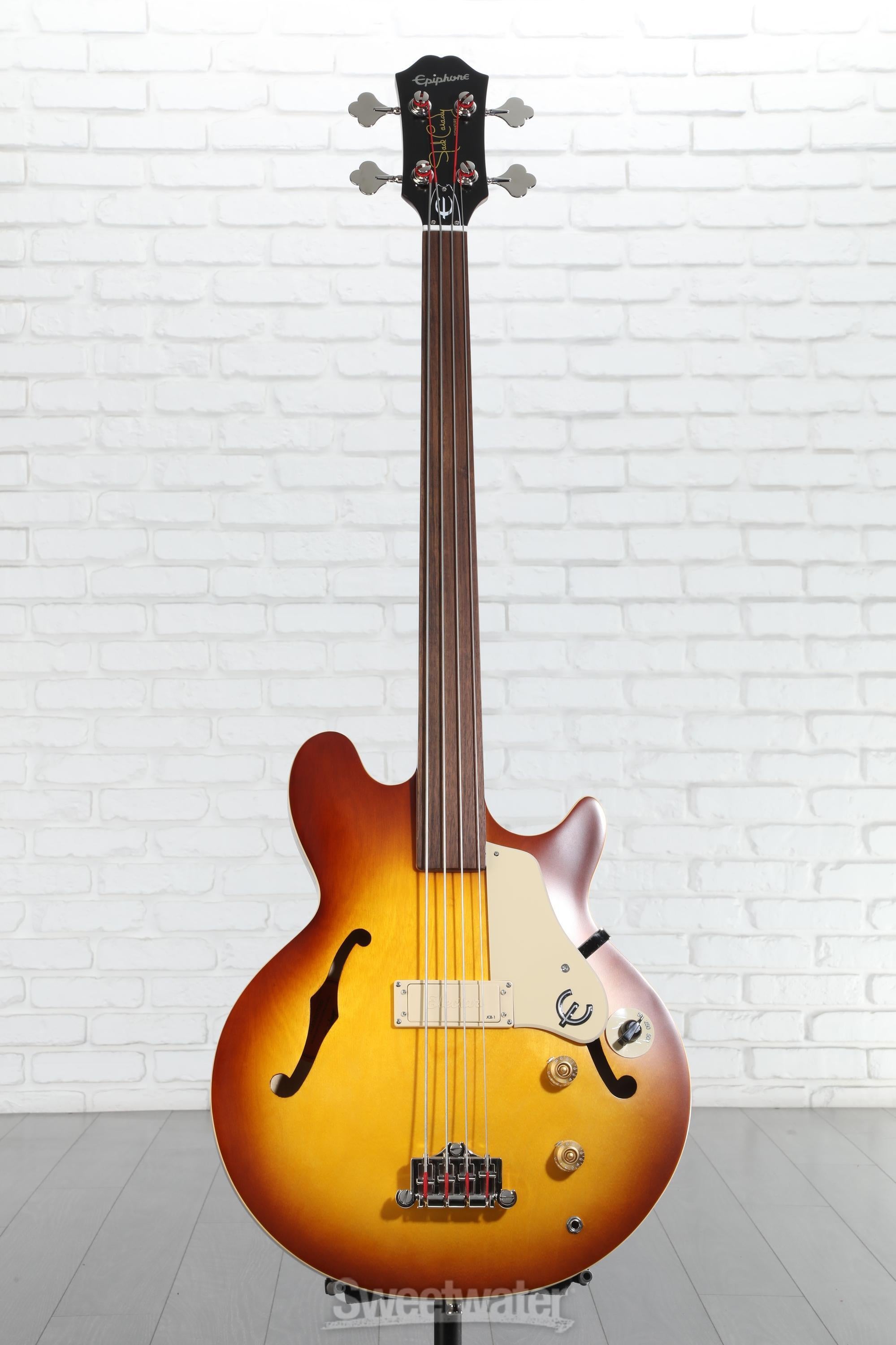 Epiphone Jack Casady Fretless Signature Bass Guitar - Aged Royal