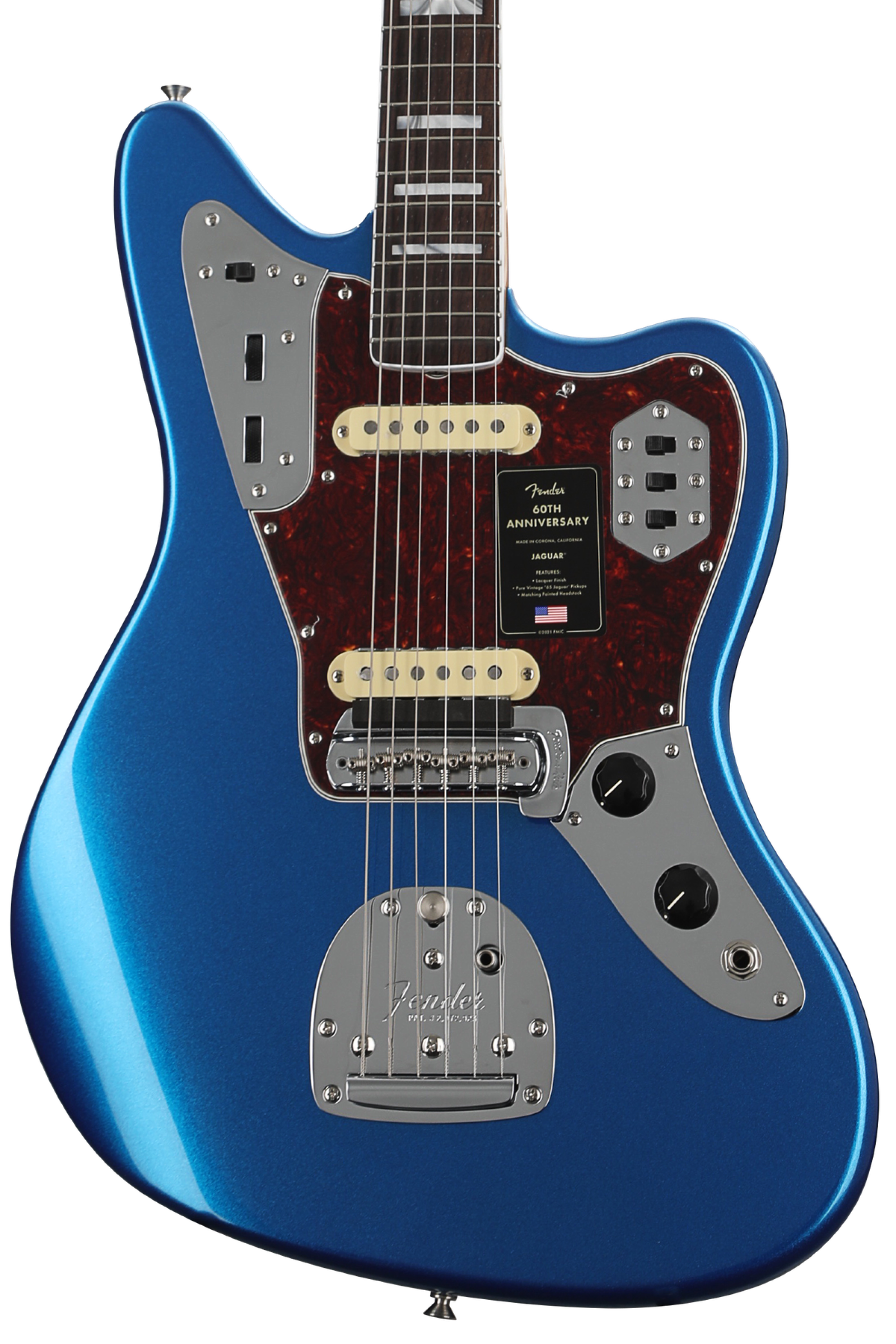 Fender 60th Anniversary Jaguar Electric Guitar - Mystic Lake Placid Blue
