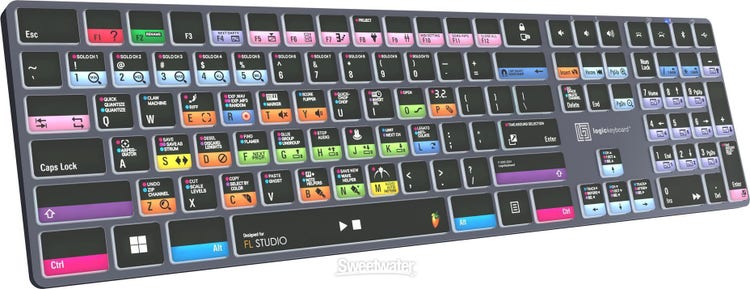 LogicKeyboard Titan Wireless Backlit Keyboard for FL Studio - Windows