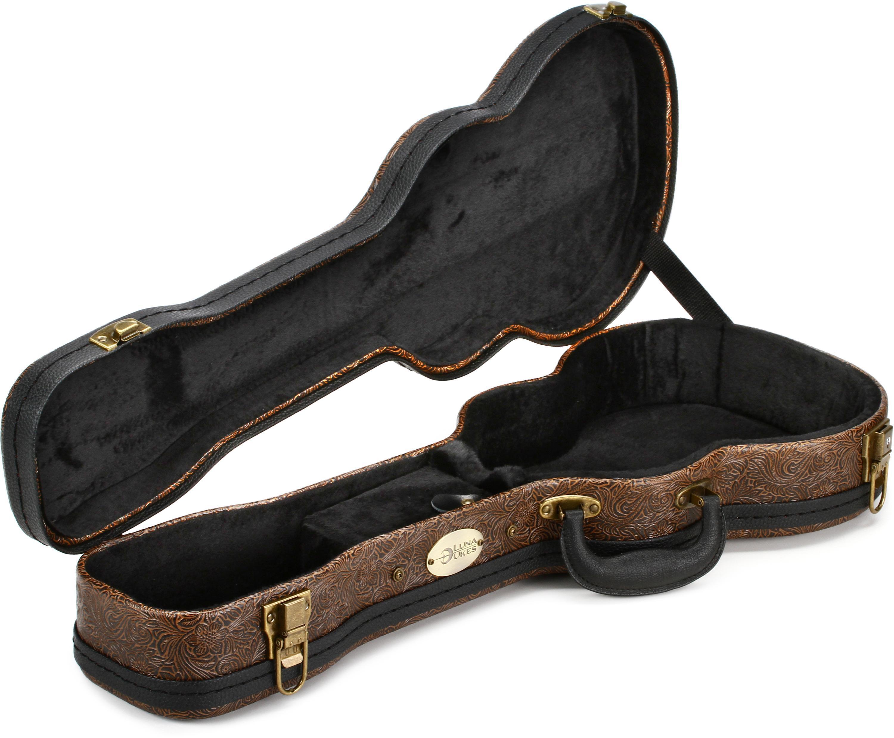 Luna Tooled Leather Ukulele Hard Case - Tenor