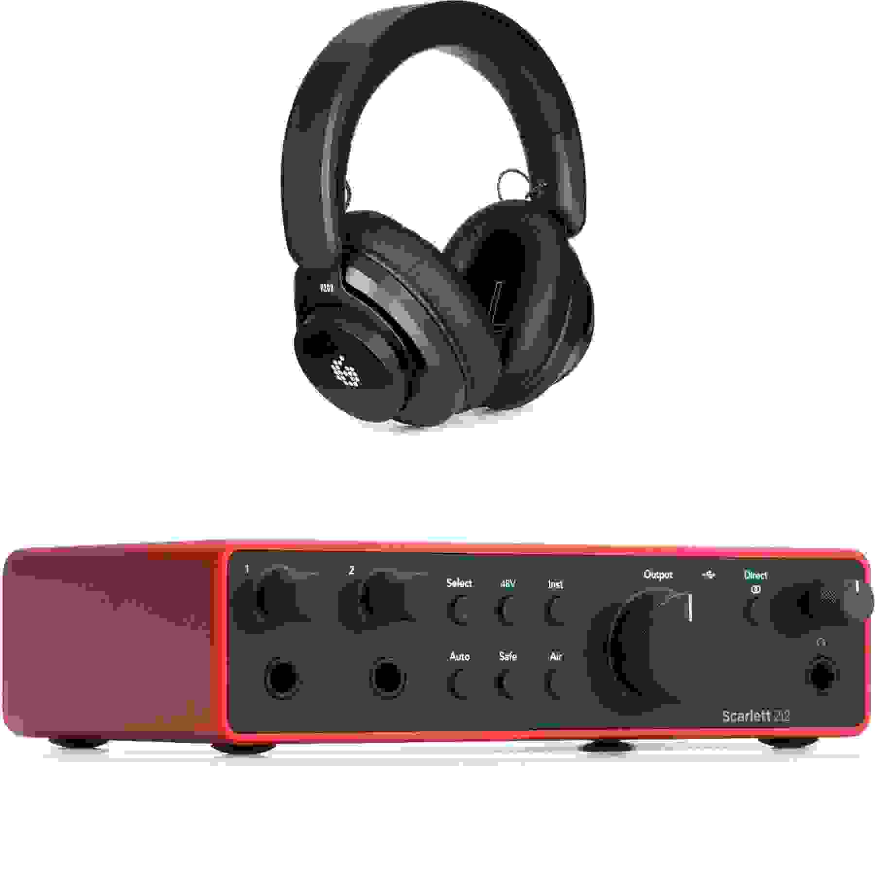 Focusrite Scarlett 2i2 4th Gen USB Audio Interface with ADAM Audio H200 Closed-back Headphones