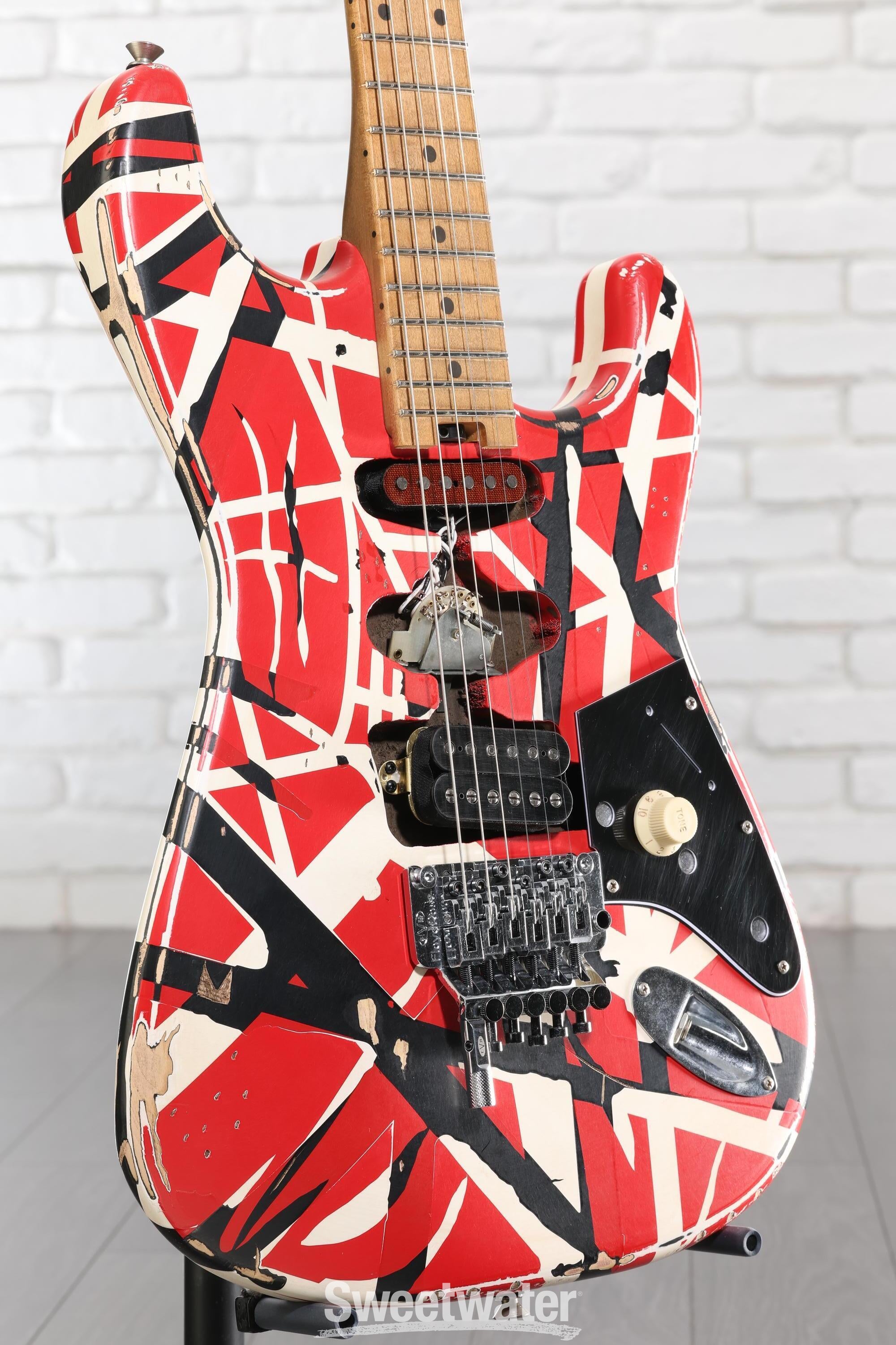 Photo of EVH Striped Series Frankenstein Relic - Red/Black/White