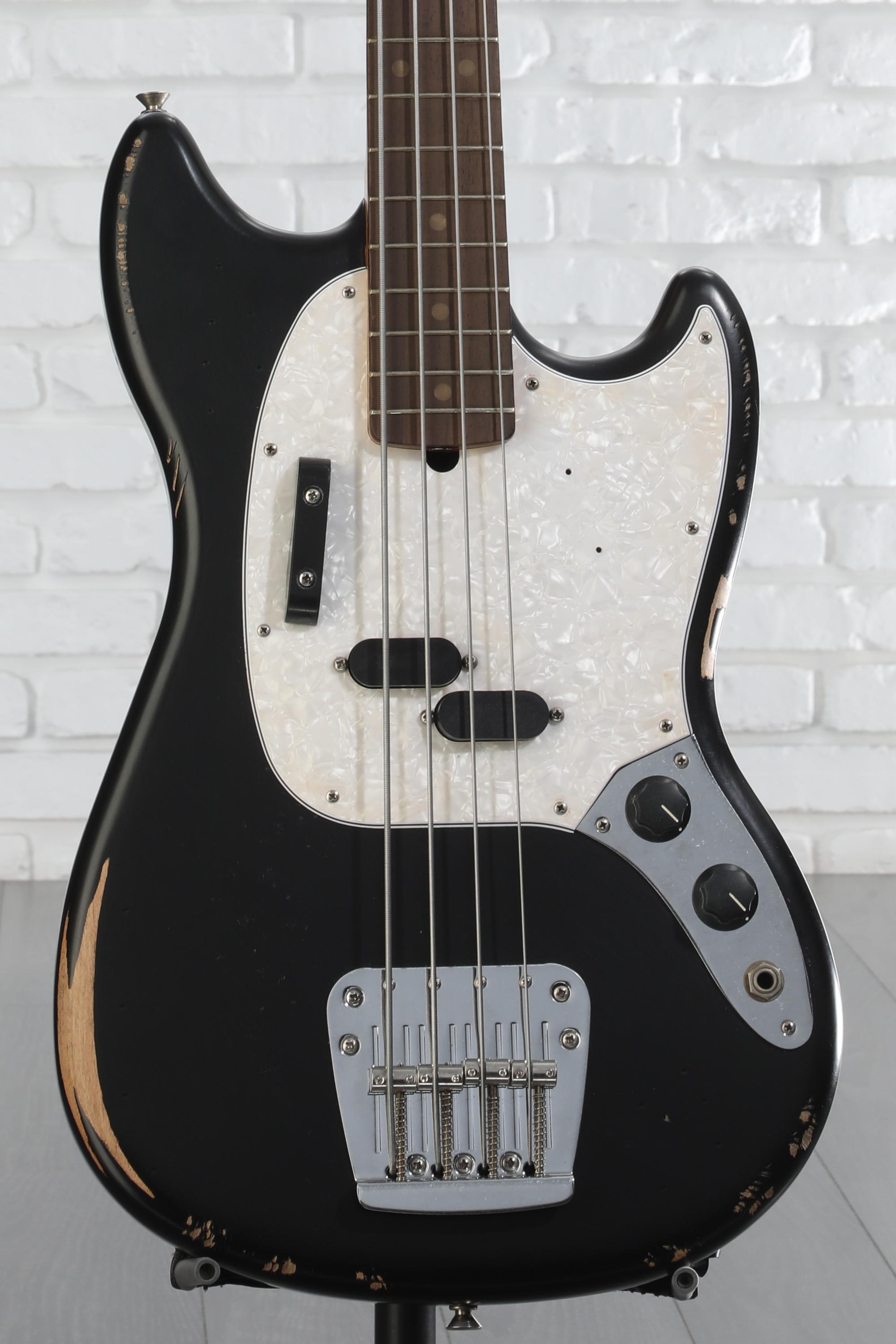 Fender JMJ Road worn mustang bass 新同 Fender JMJ Road Worn Mustang Bass - Black | Sweetwater