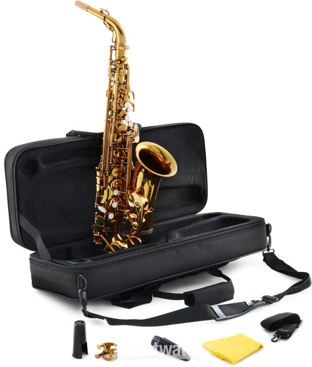 Sax Soprano Saxophone Matte Black Lacquer B-Flat Soprano Sax with Case  Mouthpiece Reeds Neck Sax Instruments (Color : Gold)