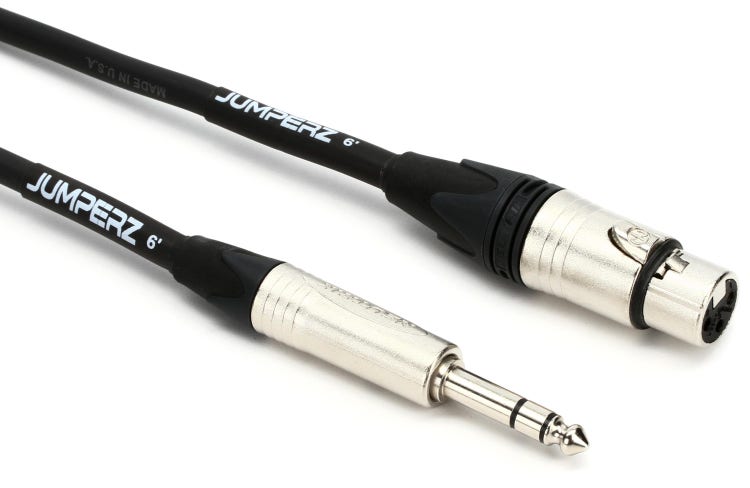 Balanced XLR Female to 1/4 TRS Audio Cables with Neutrik Connectors