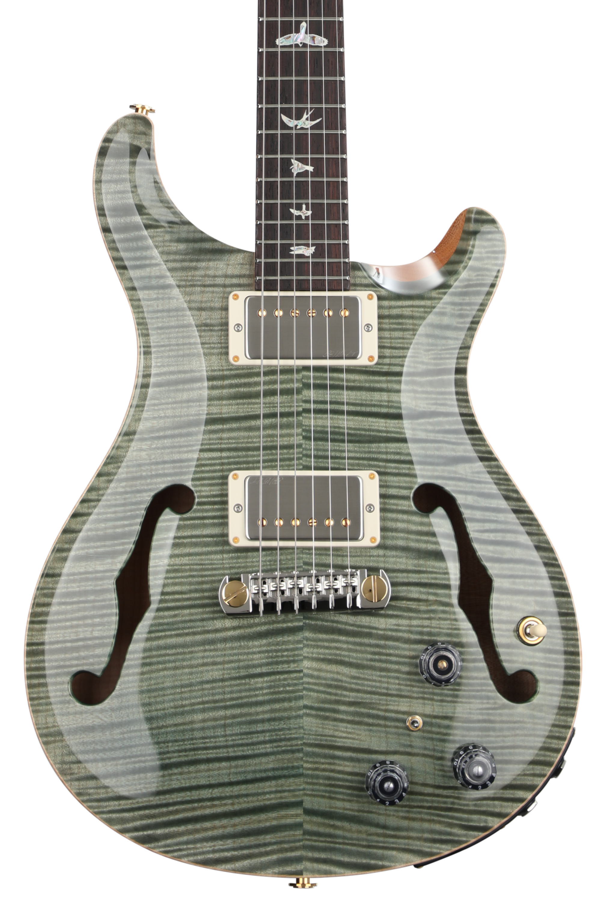 PRS Hollowbody II Piezo Electric Guitar - Trampas Green 10-Top