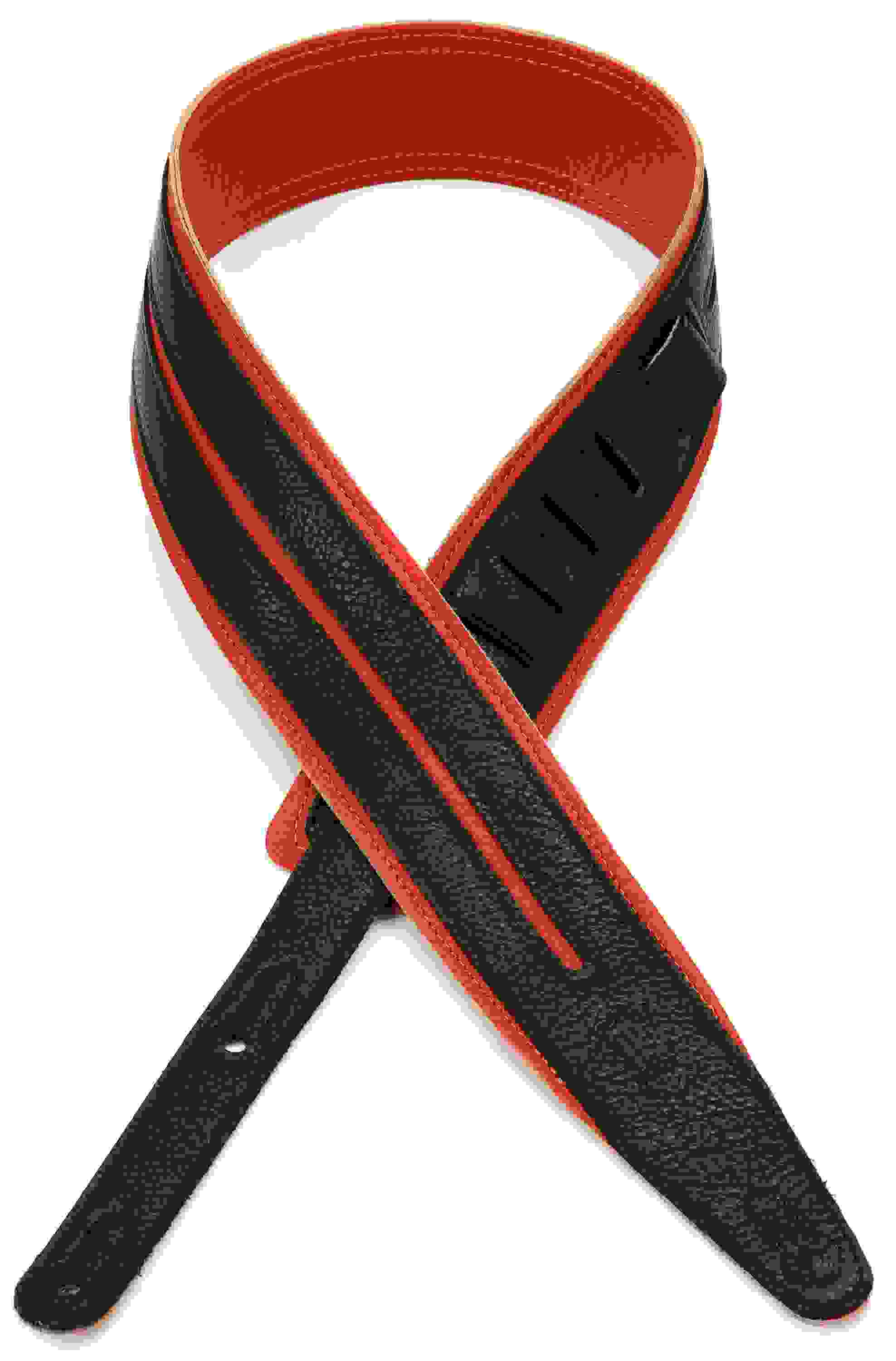 Levy's MG317DRS Garment Leather Guitar Strap - Orange/Black