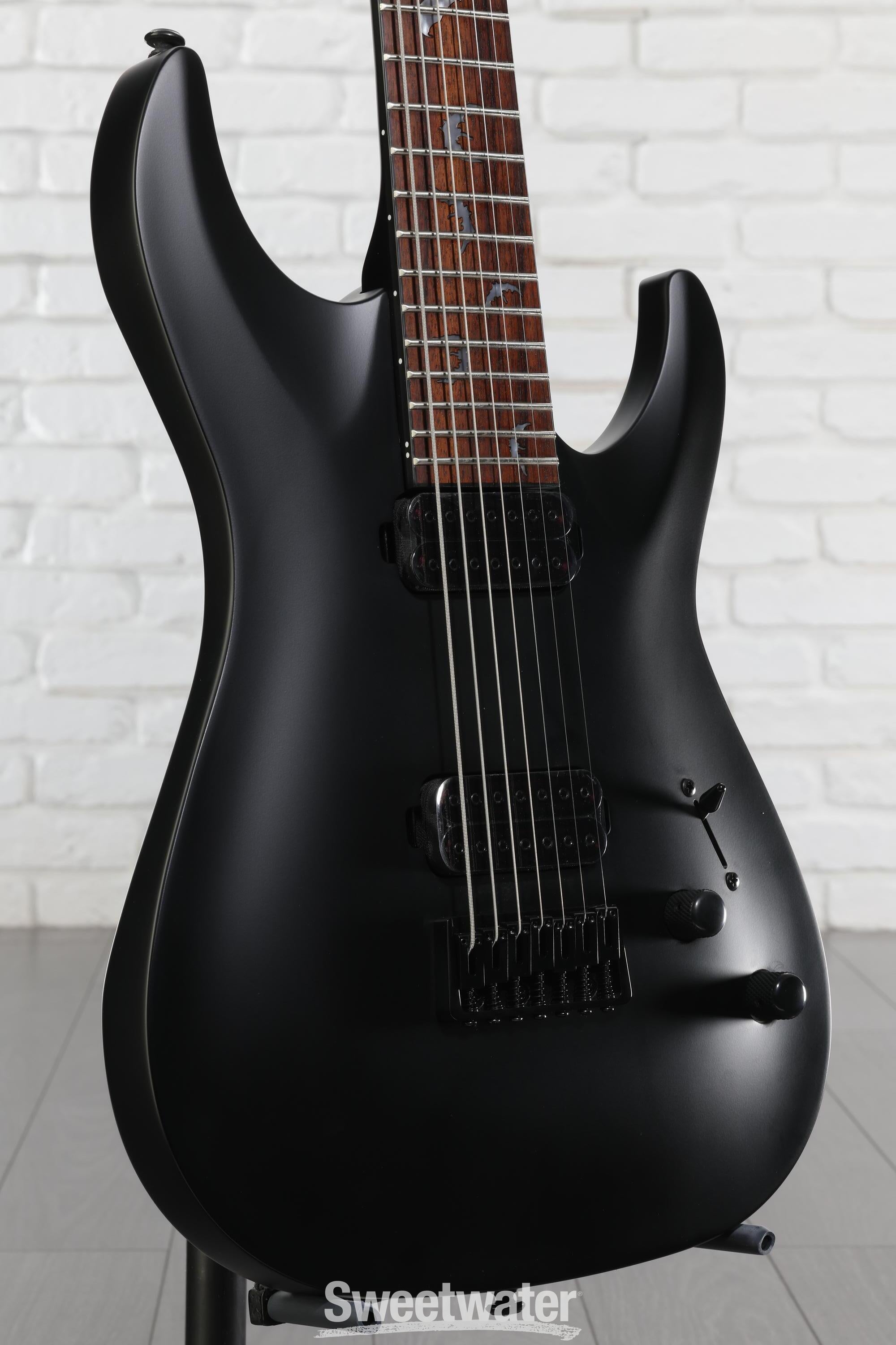 Schecter Damien-7 SBK Electric Guitar - Satin Black | Sweetwater