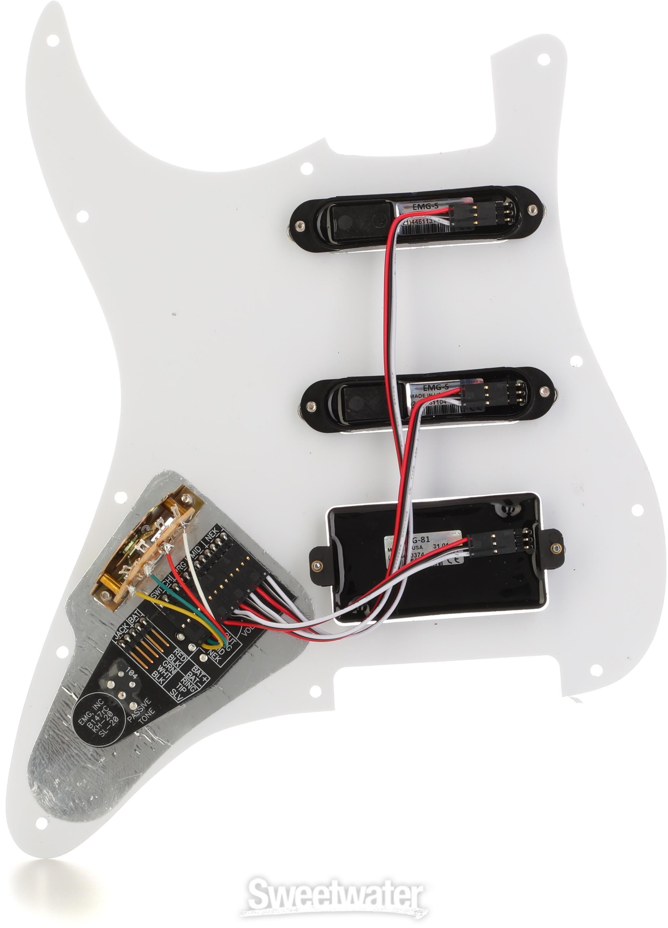 EMG KH20 Kirk Hammett Pre-wired Pickguard with 3 Pickups - White Pearl