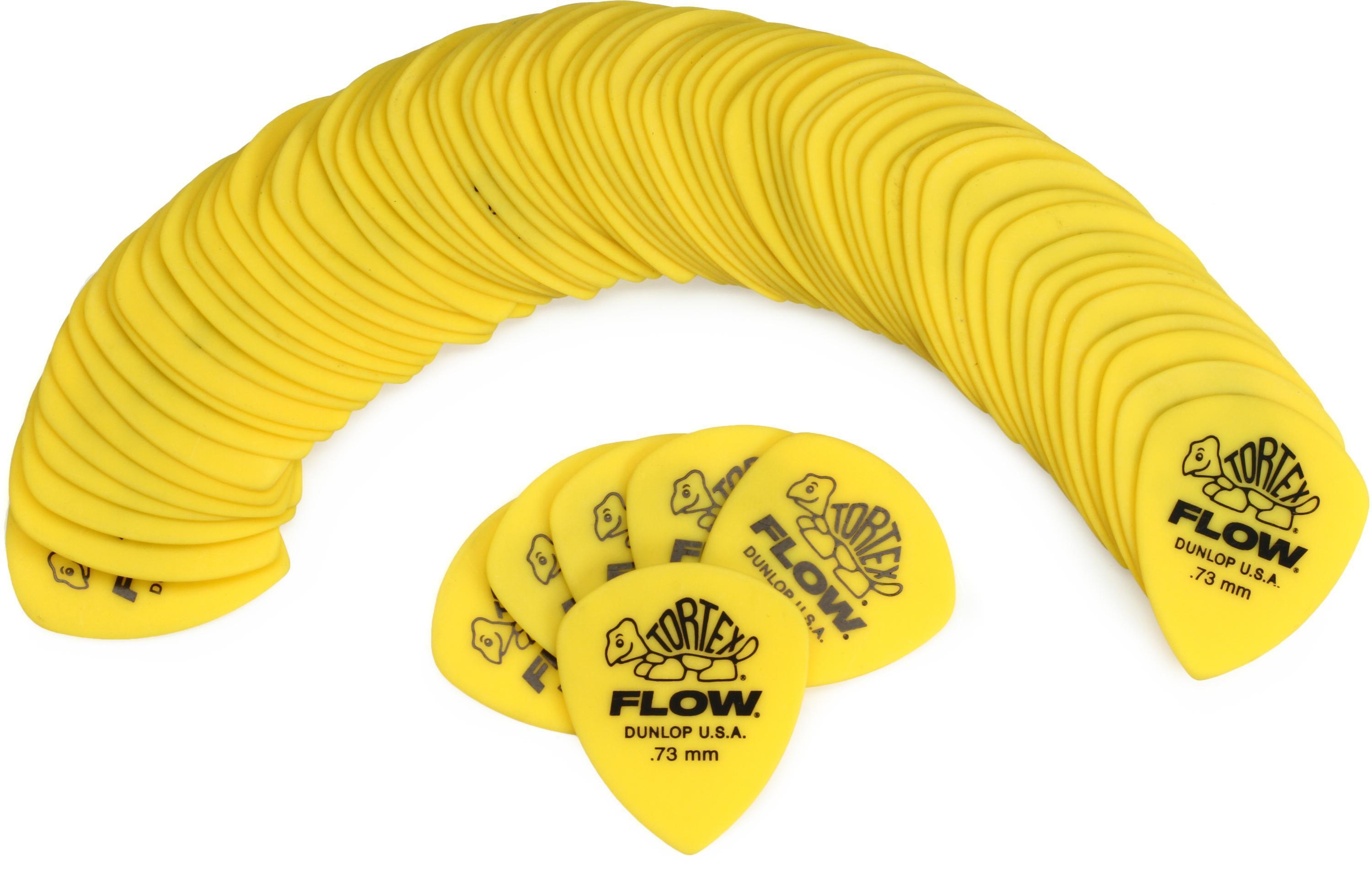 Dunlop Tortex Flow Guitar Picks - .73mm Yellow (72-pack) | Sweetwater