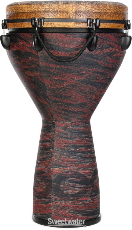 Remo Mondo Infinity Top-tuned Djembe - 14 inches, Eco-Grain Choco Red