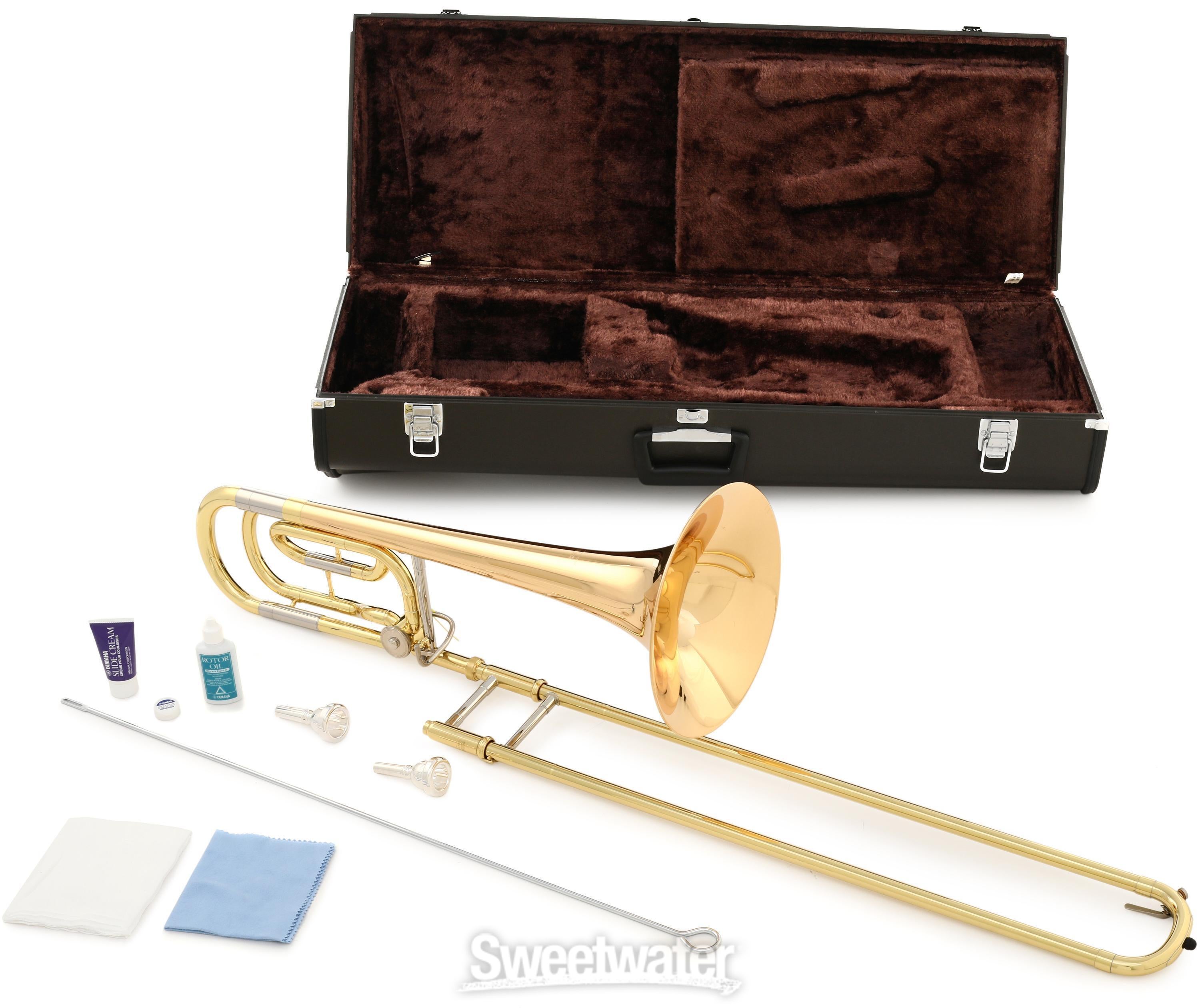 Yamaha YBL-421G Intermediate Bass Trombone - Clear Lacquer with Gold Brass  Bell
