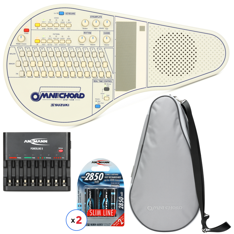 Suzuki Omnichord OM-108 with Rechargable Batteries and Case