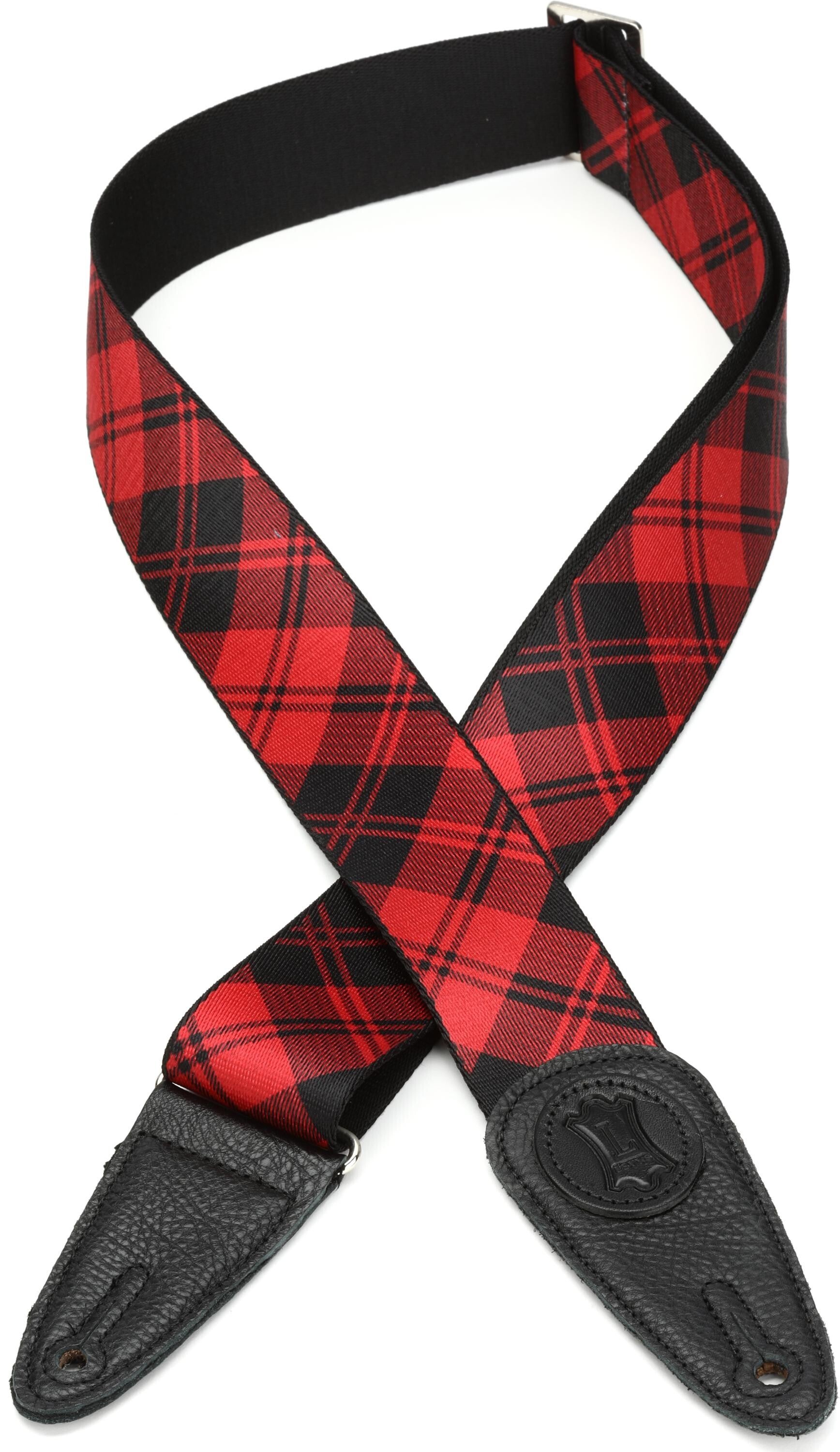 Photo of Levy's MSSPLD8 2-inch-wide Lumberjack Print Polyester Guitar Strap - Red