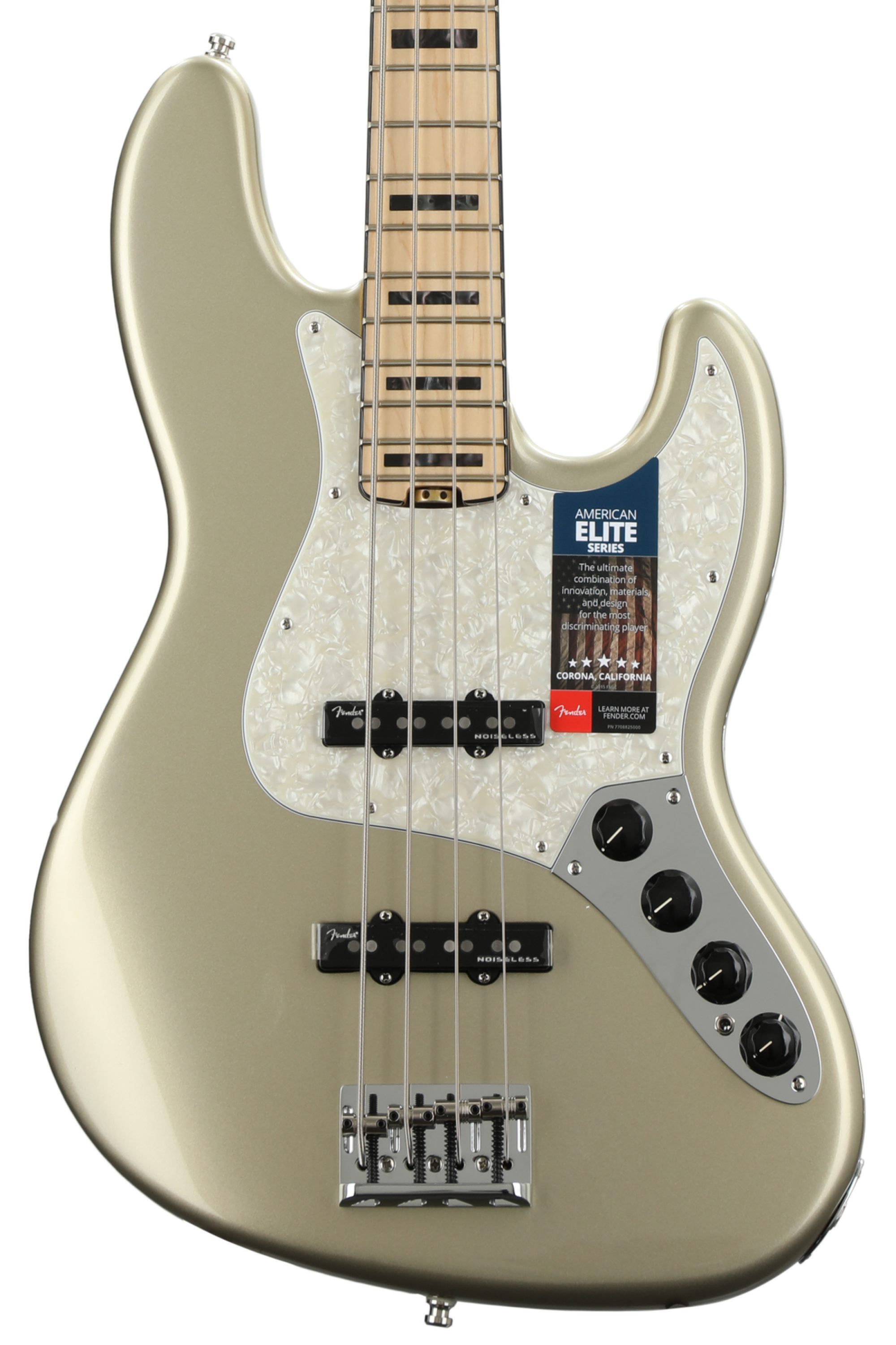 Fender American Elite Jazz Bass - Champagne w/ Maple