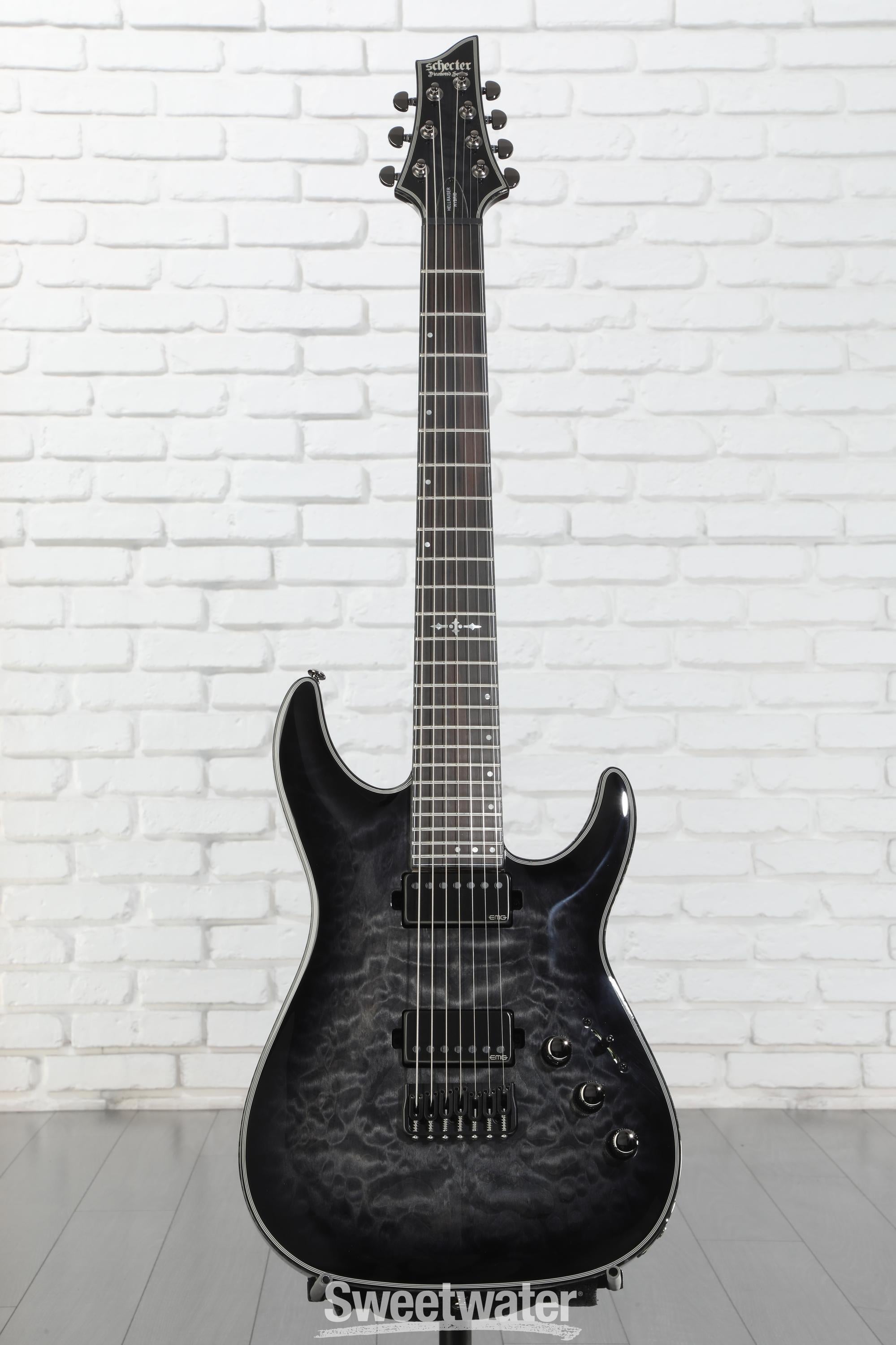 Schecter Hellraiser Hybrid C-7 Electric Guitar - Trans Black Burst