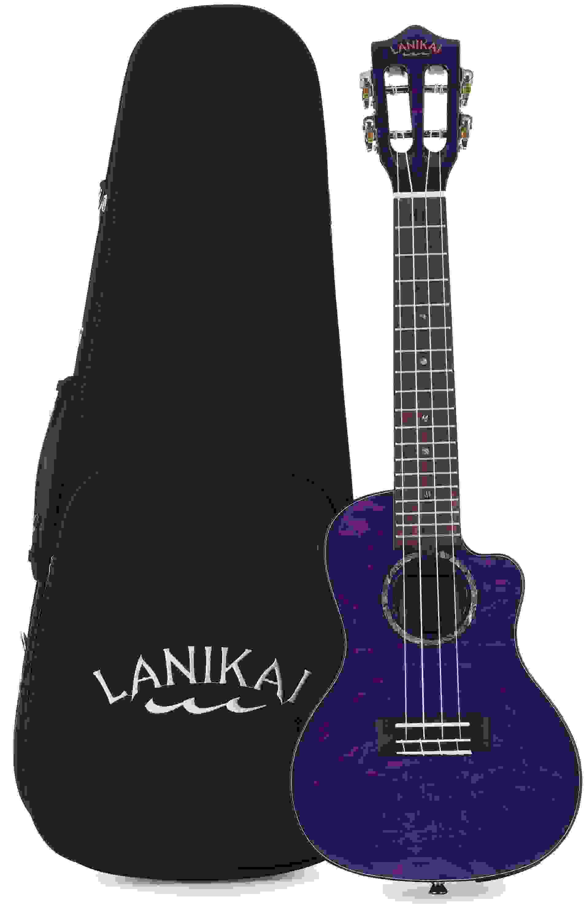 Lanikai QM-PUCEC Concert Ukulele with Cutaway & Electronics - Purple Stain