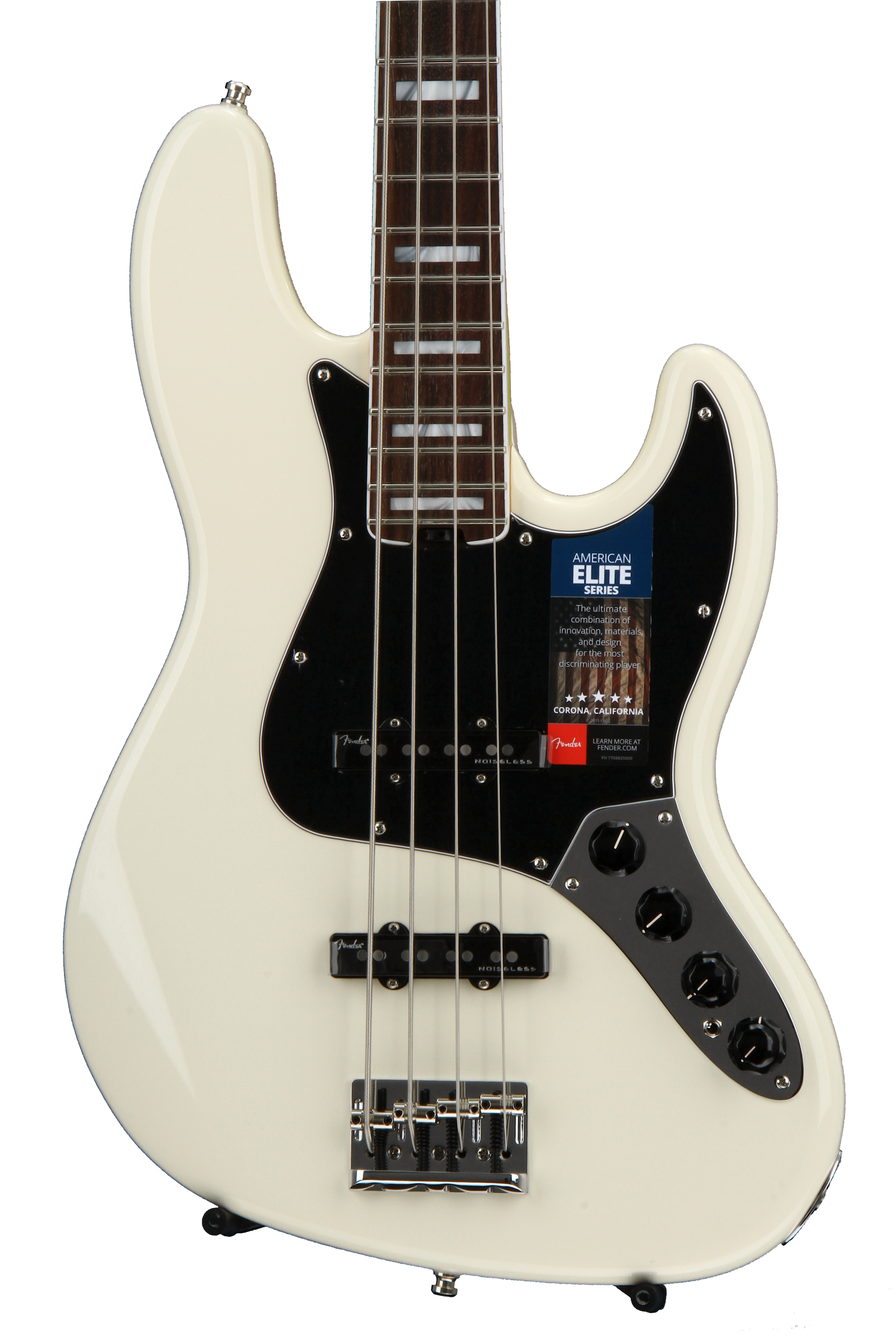 Fender American Elite Jazz Bass - Olympic White, Rosewood 