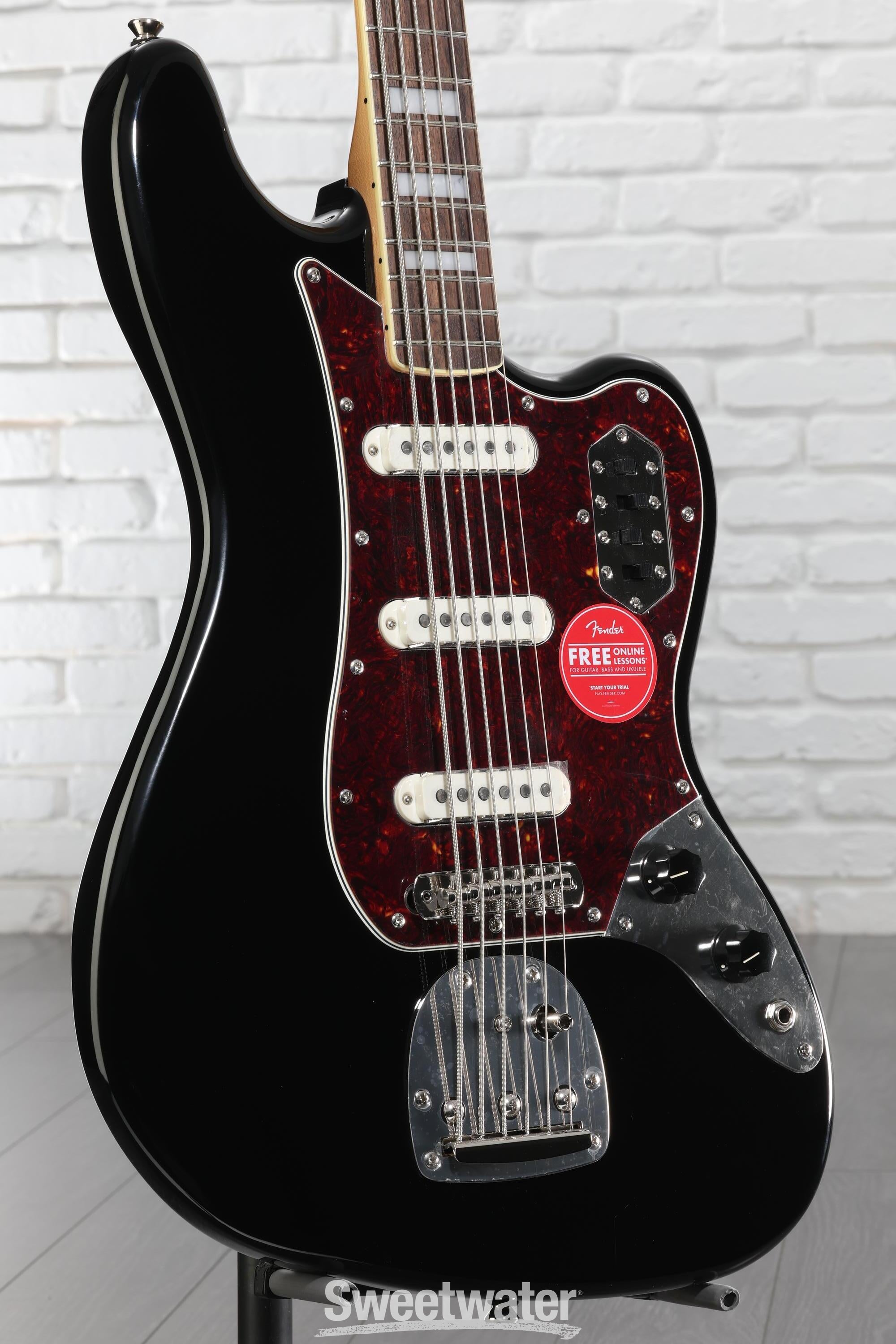 Squier Classic Vibe Bass VI Guitar - Black | Sweetwater