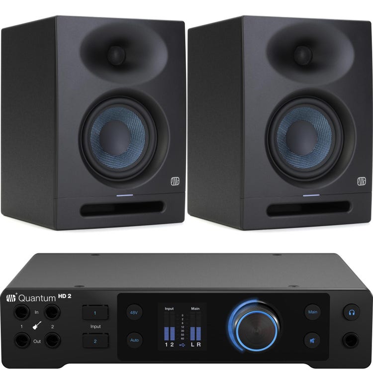 PreSonus Quantum HD 2 USB-C Audio Interface and Eris Studio 5 5.25-inch Powered Studio Monitors
