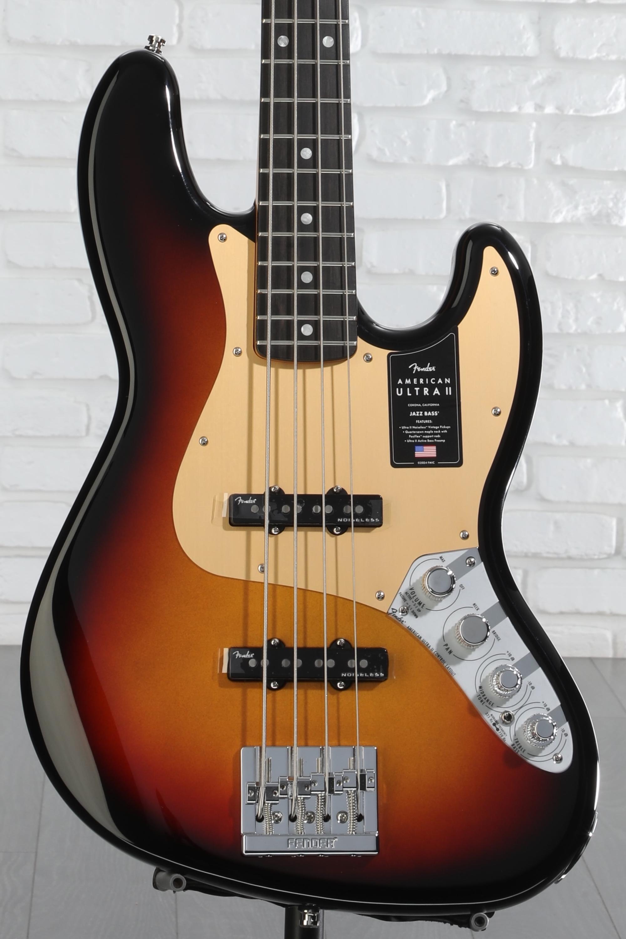 ベース Fender USA American Ultra Jazz Bass Fender American Ultra II Jazz Bass - Ultraburst, Ebony