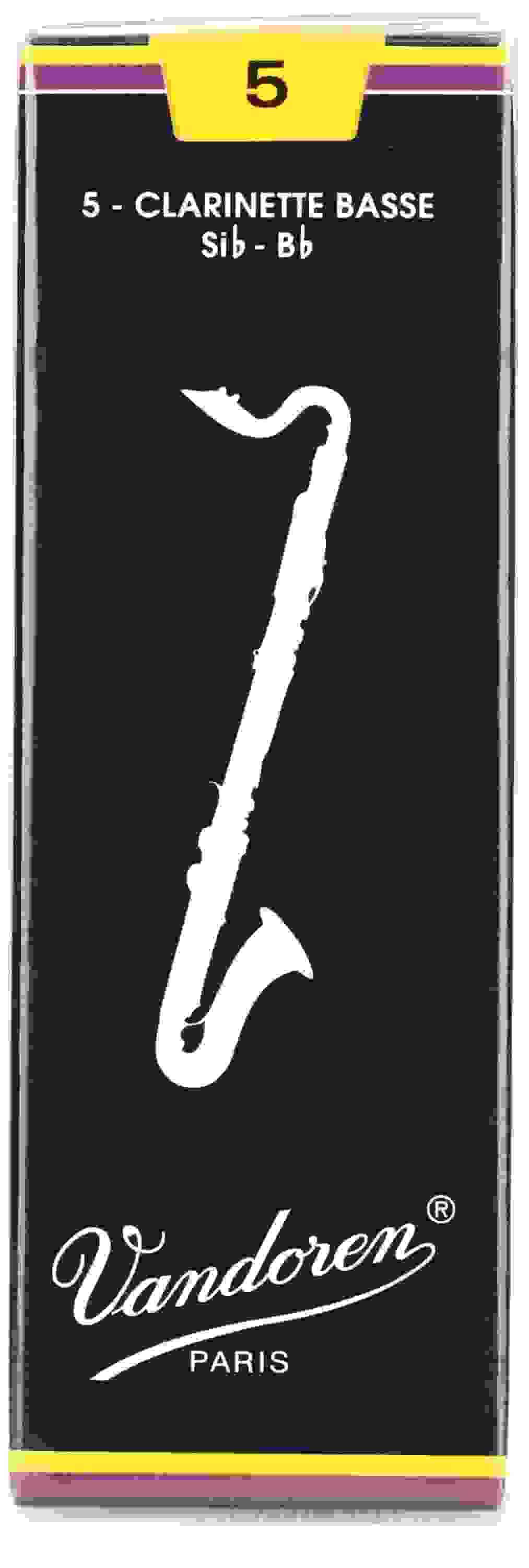 Vandoren Traditional Bass Clarinet Reeds - 5.0 (5-pack)