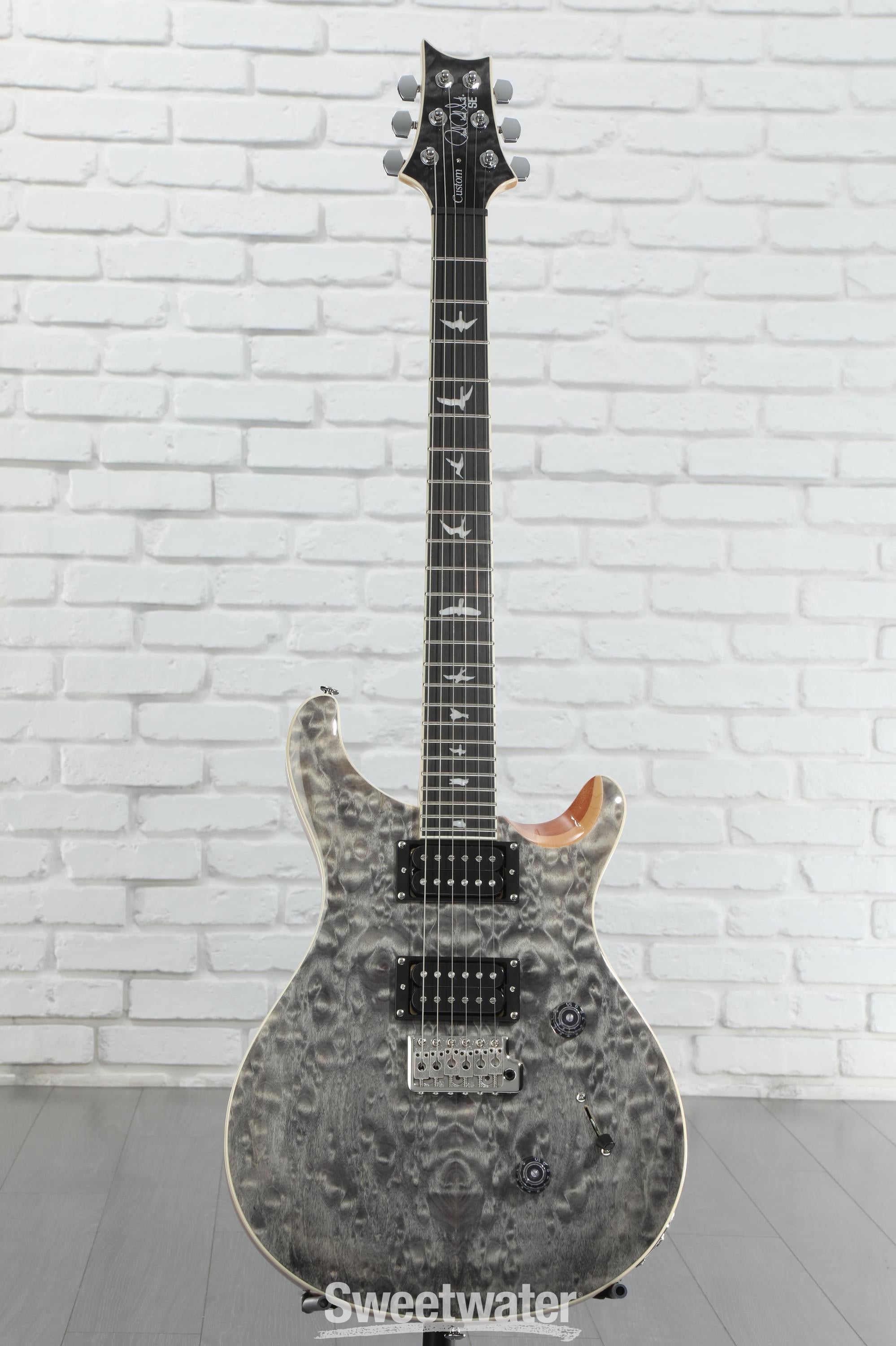 ギター PRS SE CUSTOM24 Quilt Gray Black PRS SE Floyd Custom 24 Quilt Top Electric Guitar Gray Black