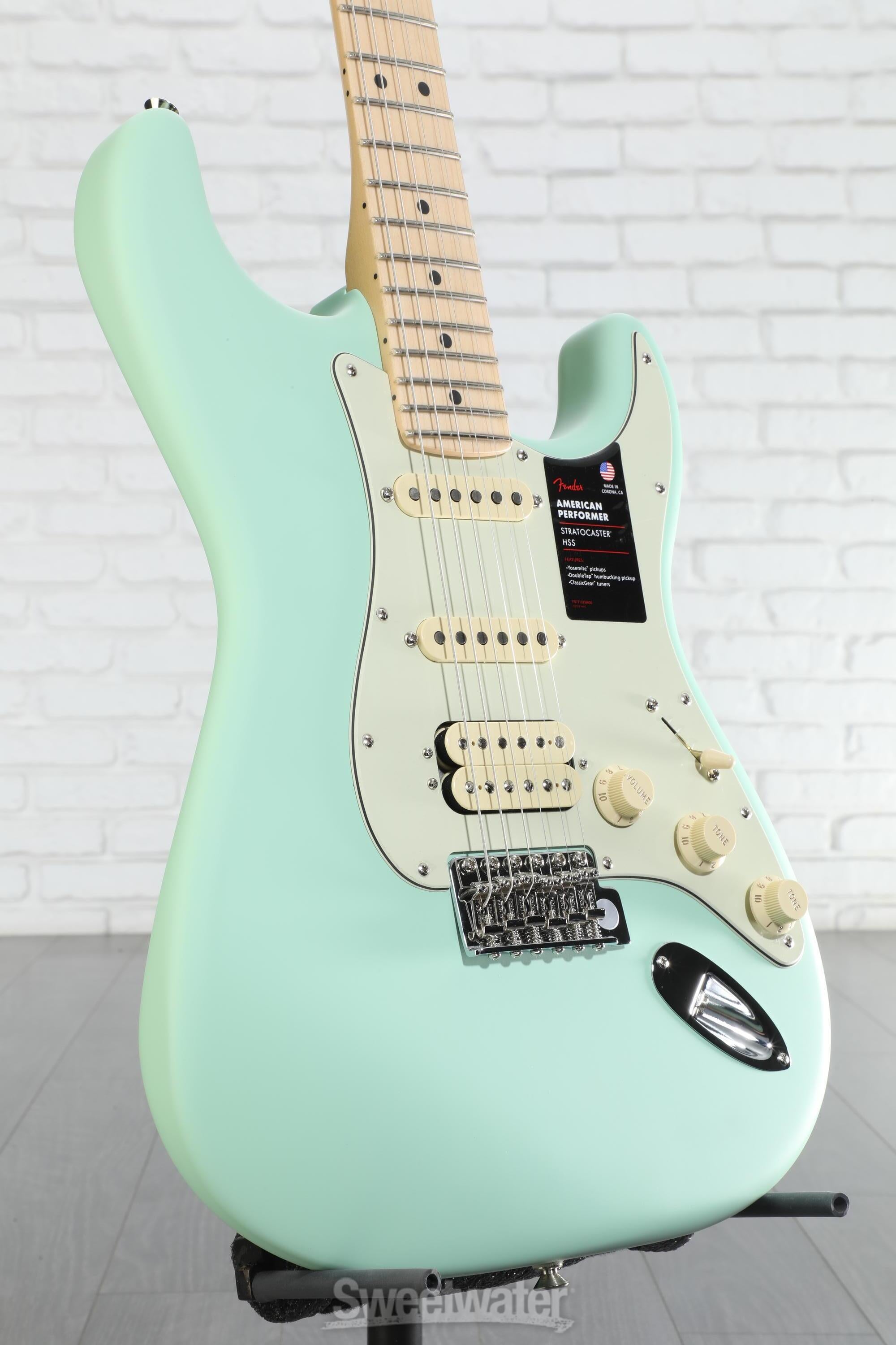 Fender American Performer Stratocaster HSS - Satin Surf Green with