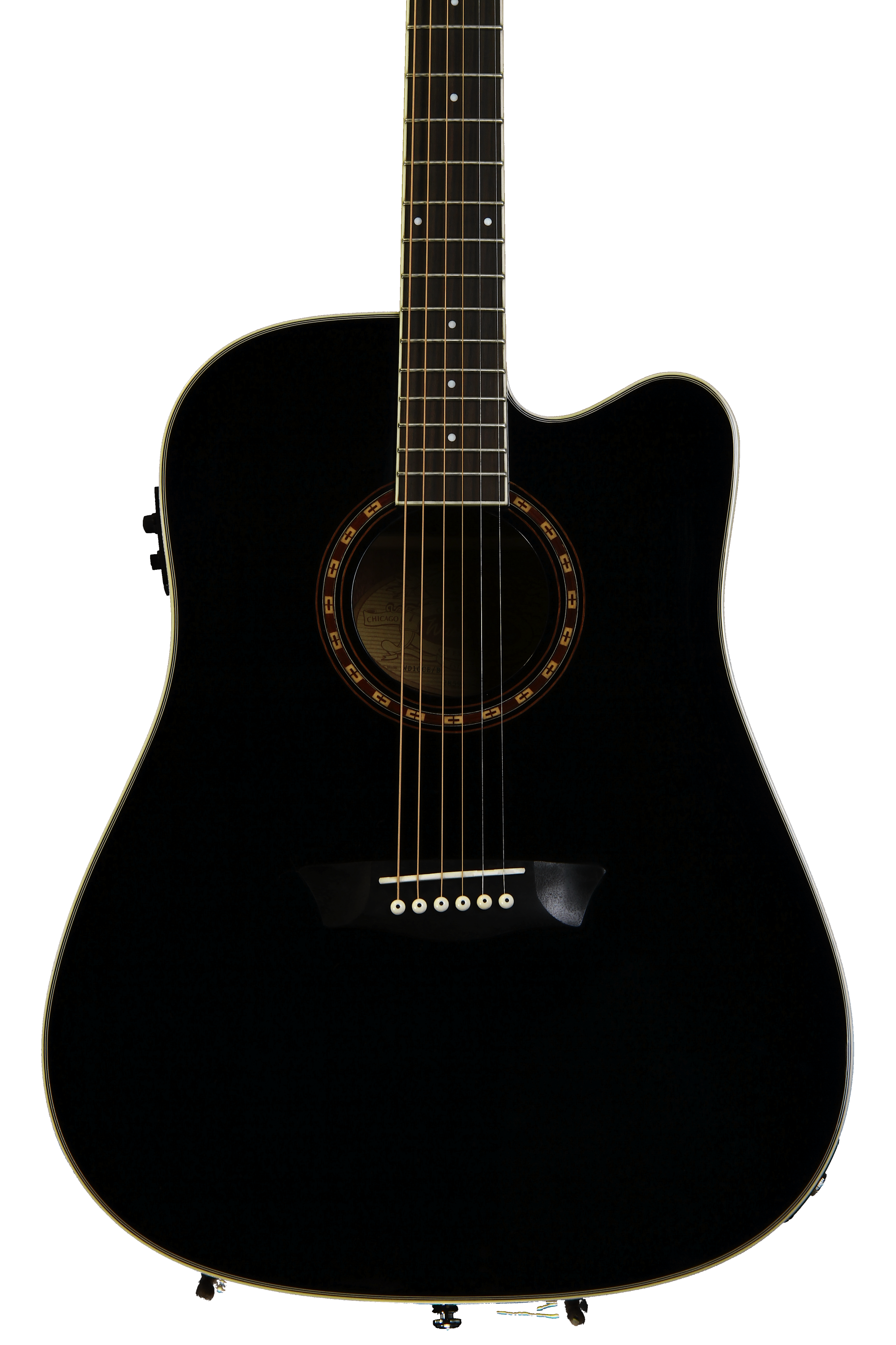 Washburn WD10CEB Dreadnought Cutaway - Black | Sweetwater