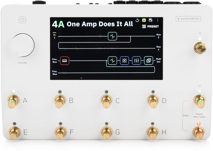 Neural DSP Quad Cortex Quad-Core Digital Effects Modeler and Profiling Floorboard - White and Gold, Sweetwater Exclusive