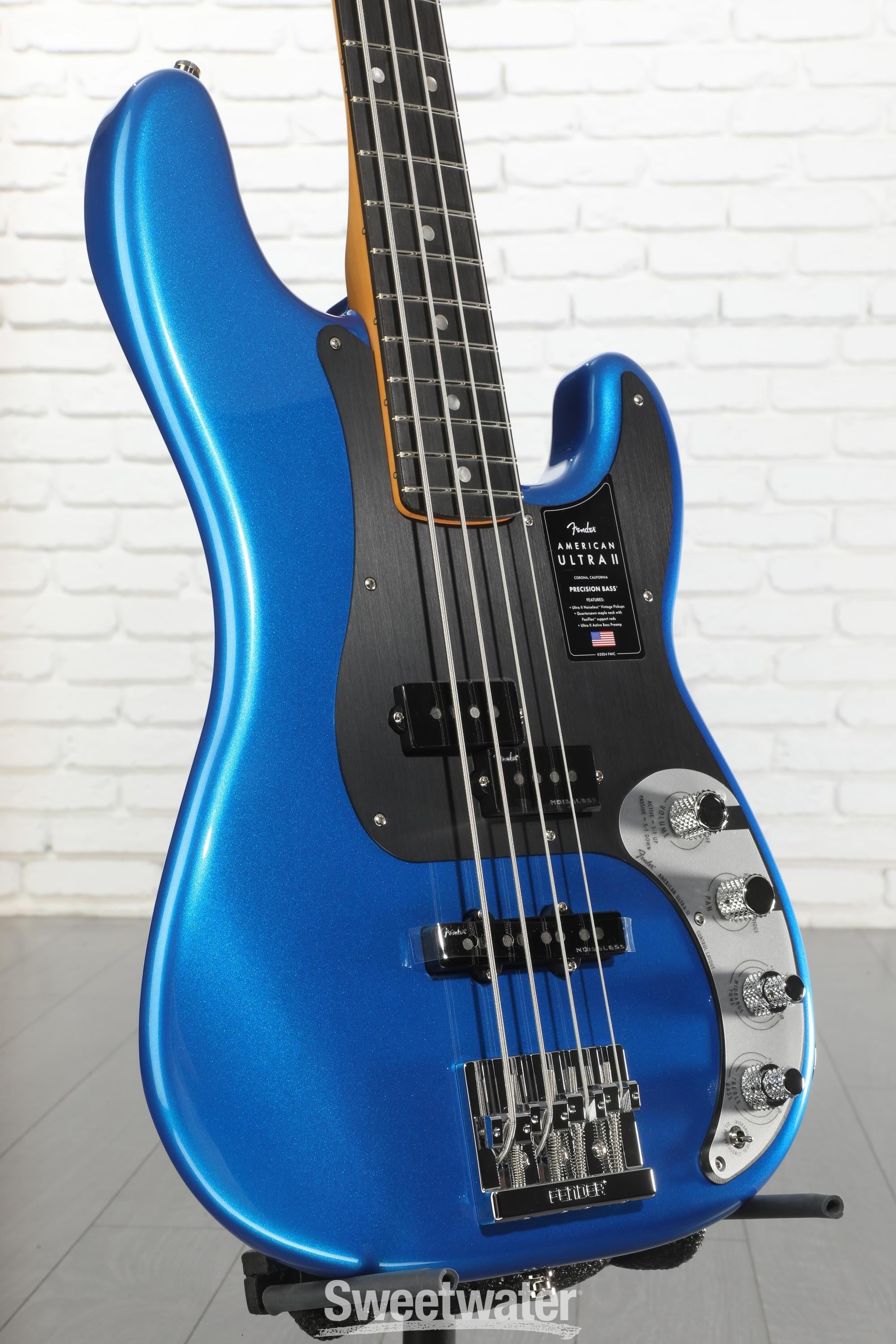 Fender American Ultra II Precision Bass - Noble Blue | Sweetwater