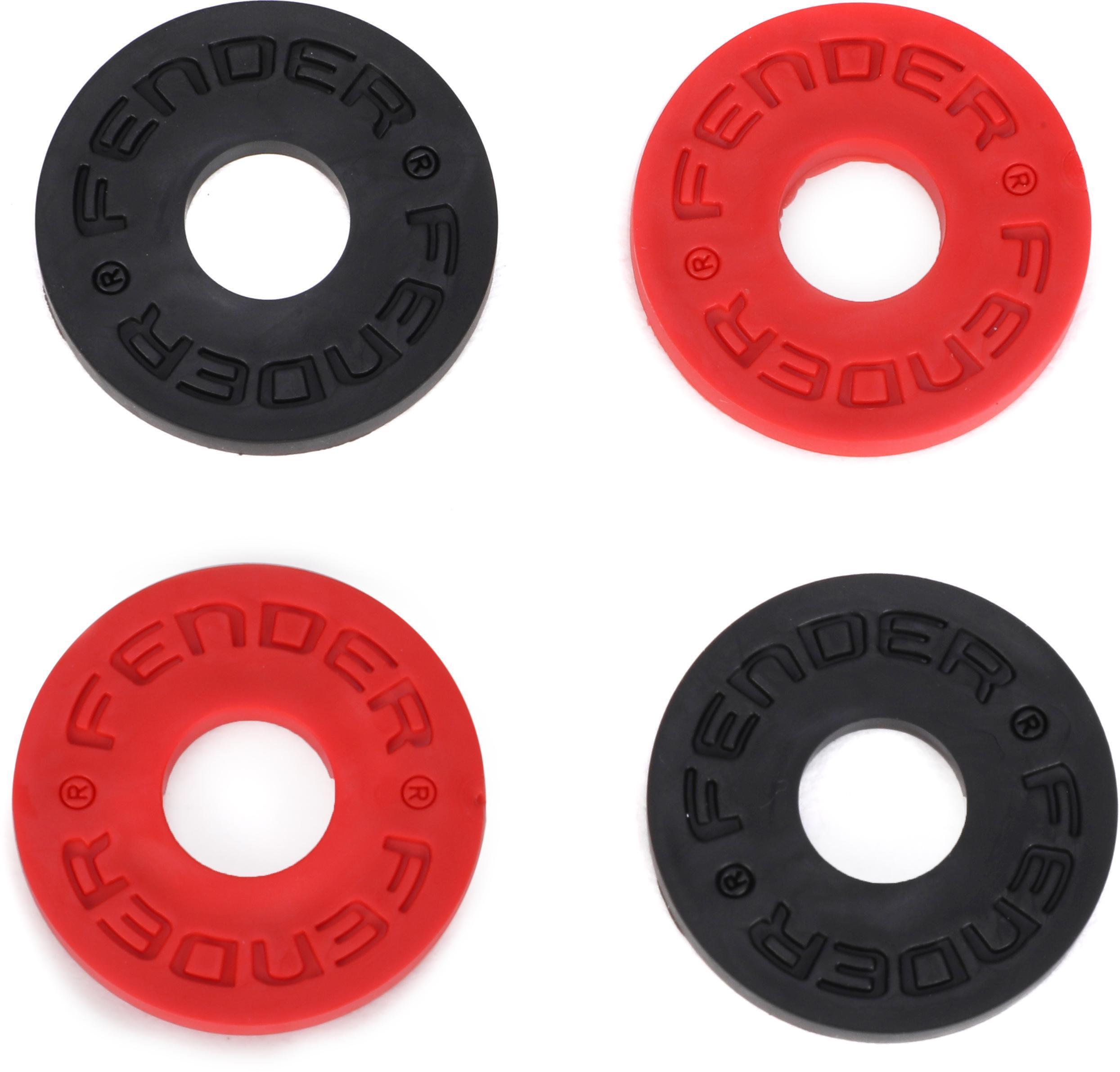 Product Image - Fender Strap Blocks Strap Locking System (set of 4) - Black/Red