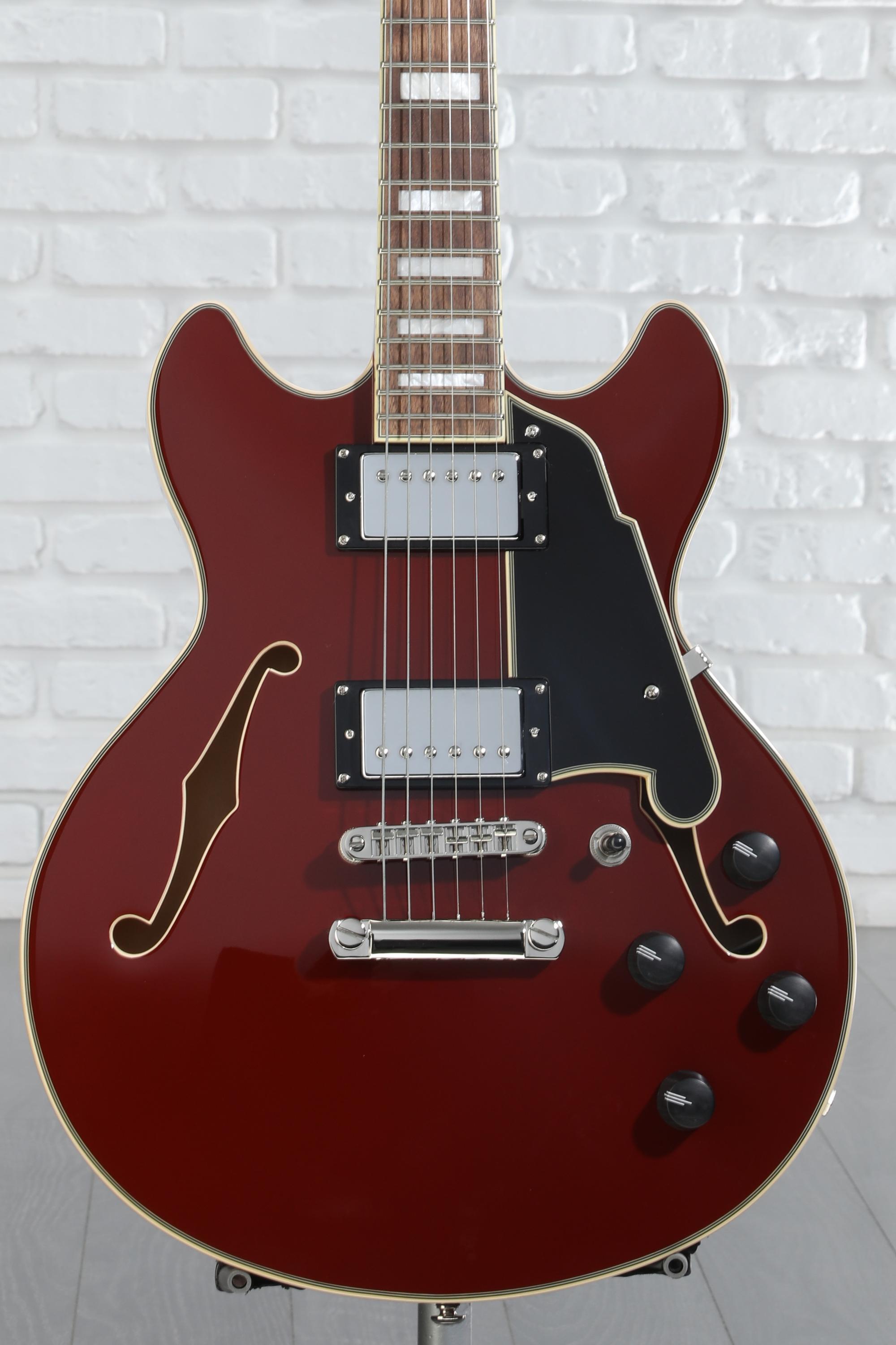 D'Angelico Premier Mini DC Electric Guitar - Burnt Red with