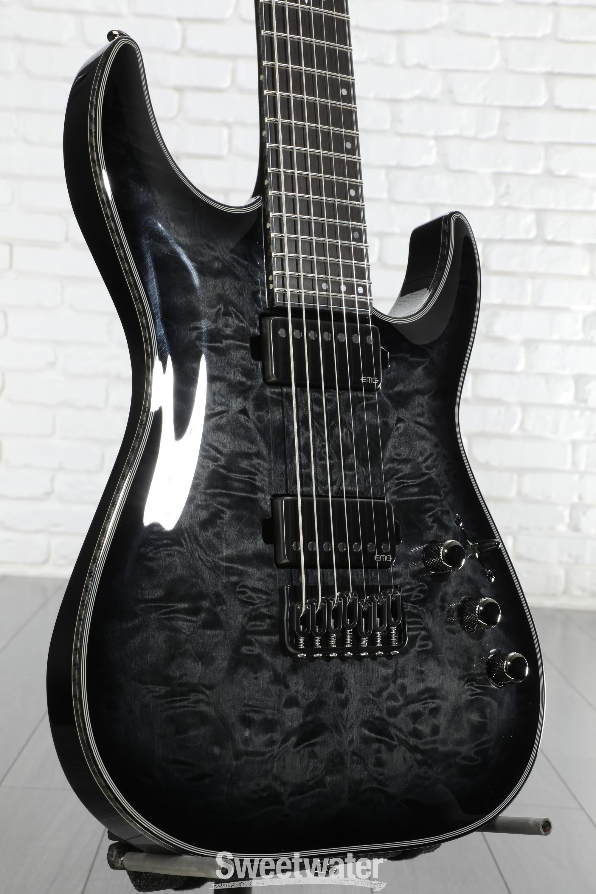 Schecter Hellraiser Hybrid C-7 Electric Guitar - Trans Black Burst