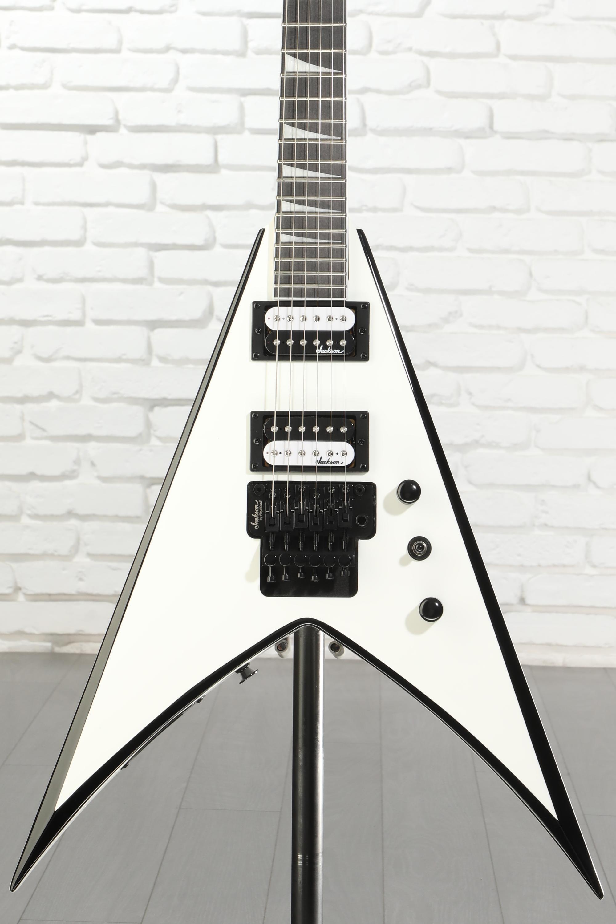 Jackson JS Series King V JS32 - White with Black Bevels | Sweetwater