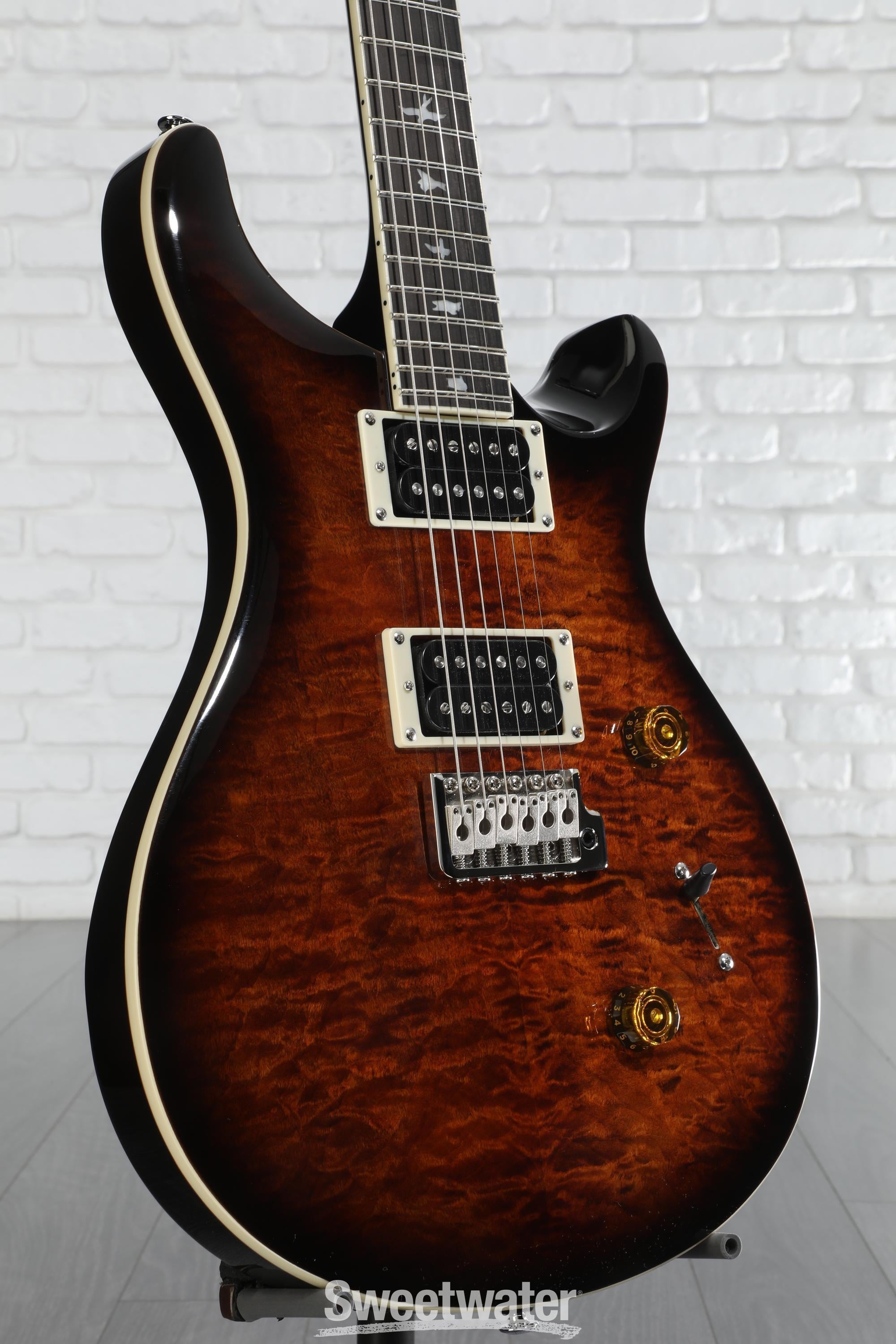ギター PRS SE Custom24 Quilt (Black Gold Burst) PRS SE Custom 24 Quilt Top in Black Gold Burst