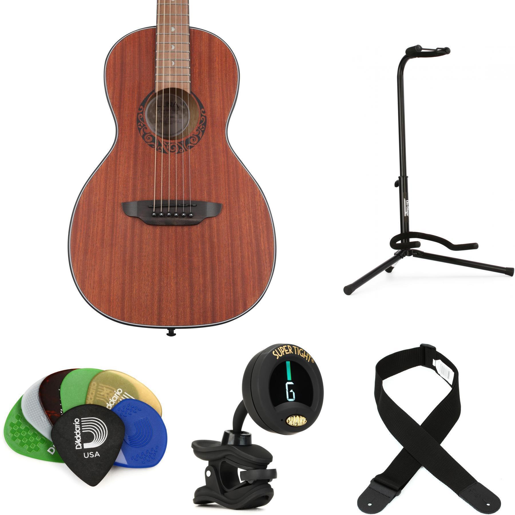 Luna gypsy deals parlor acoustic guitar