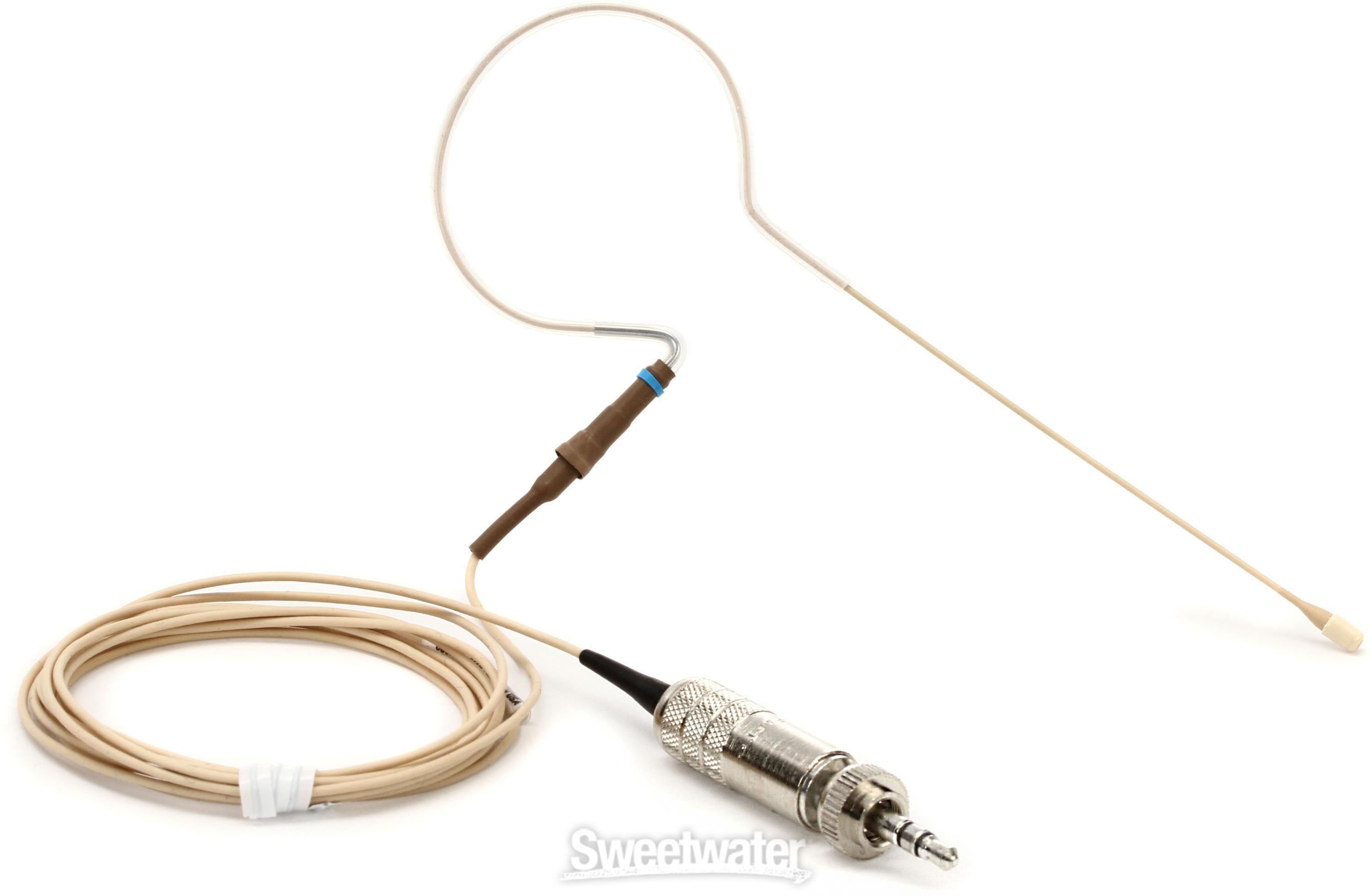 Countryman E6 Omnidirectional Earset Microphone - Low Gain with 1mm Cable  and 3.5mm Connector for Sennheiser Wireless - Light Beige