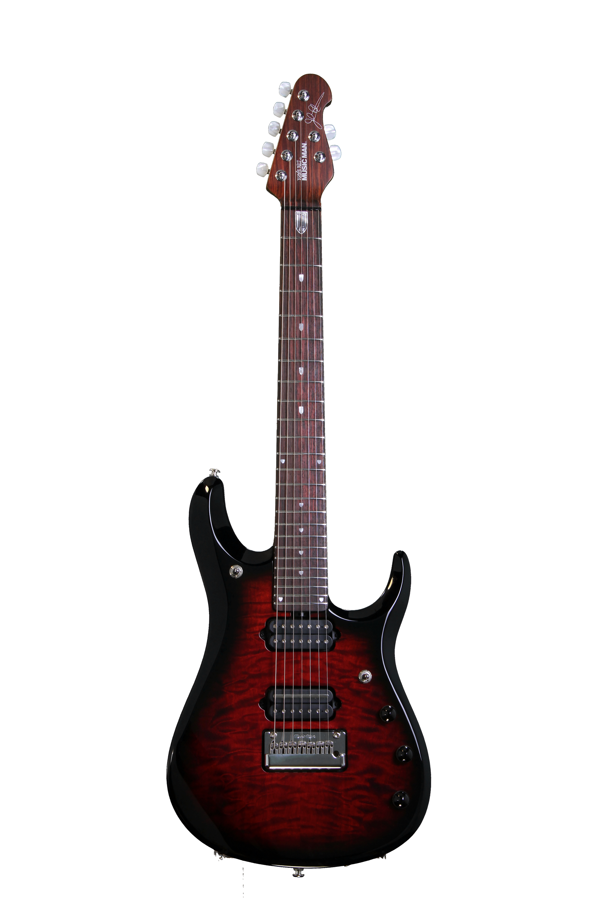 Ernie Ball Music Man Petrucci BFR 7 - Ruby Red Burst Quilt