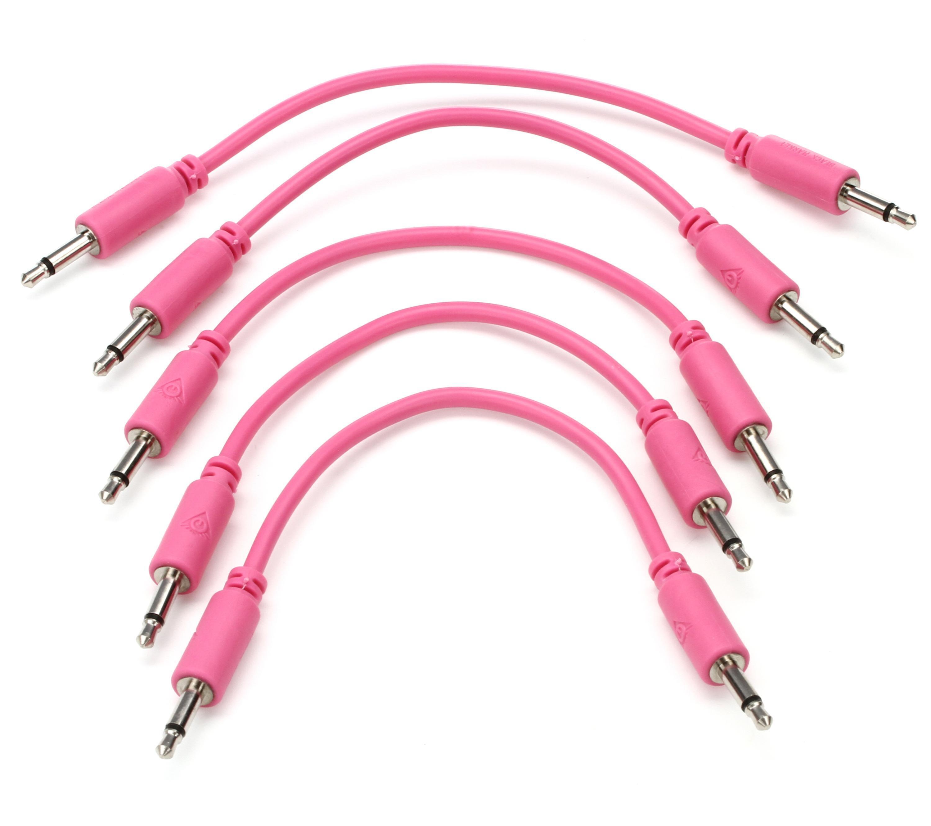 Photo of Black Market Eurorack Patch Cable 5-pack - 9cm Pink